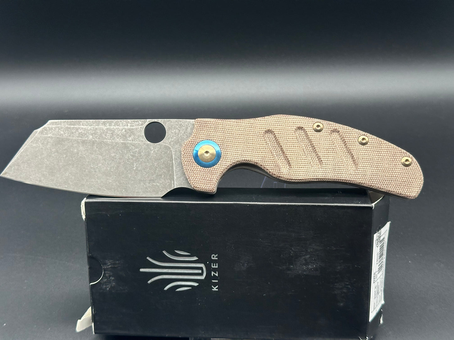 KIZER C01C SHEEPDOG XL BROWN MICARTA HANDLE 154CM (heavily modded)