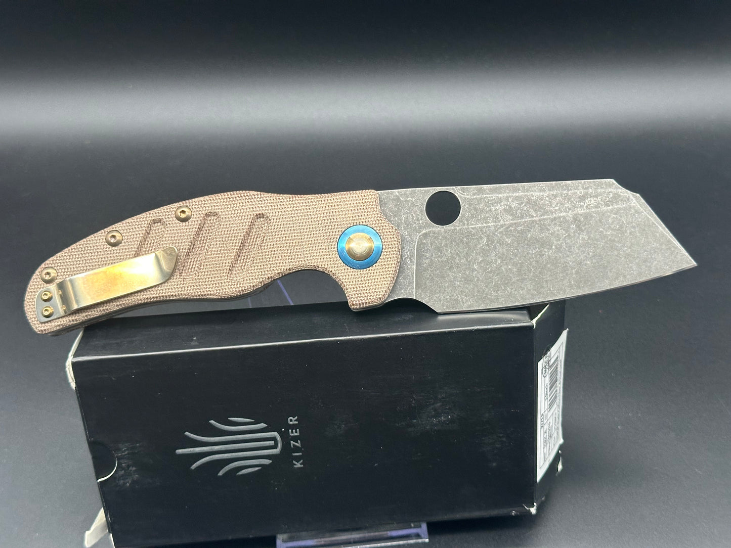 KIZER C01C SHEEPDOG XL BROWN MICARTA HANDLE 154CM (heavily modded)