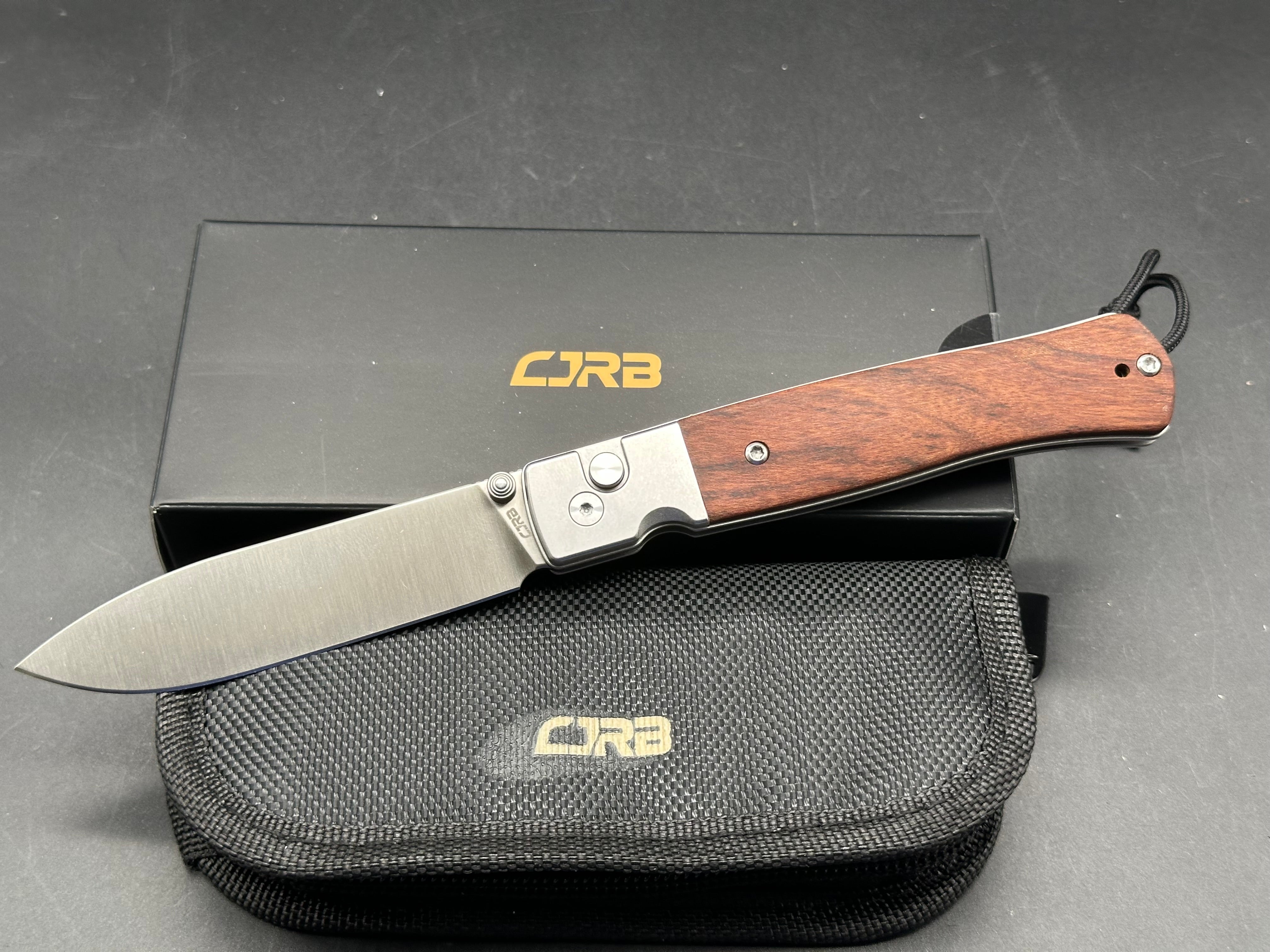CJRB GLACIER WOOD/STEEL HANDLE AR-RPM9 DROP POINT PLAIN EDGE