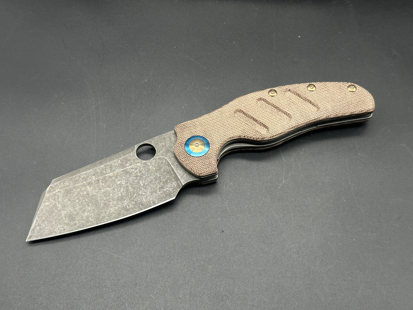 KIZER C01C SHEEPDOG XL BROWN MICARTA HANDLE 154CM (heavily modded)