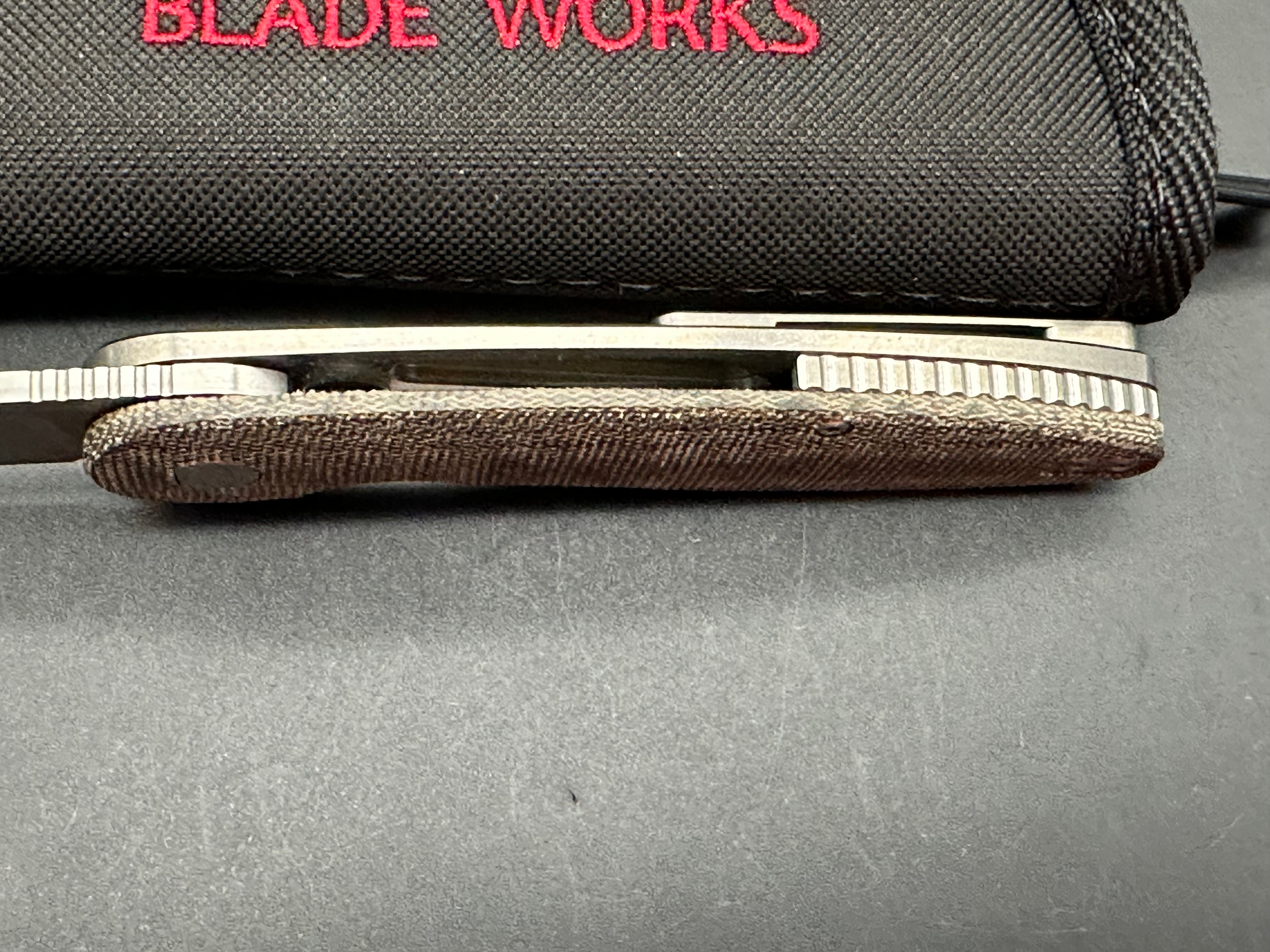 American Blade Works Model 1 micarta/titanium frame lock w/20CV blade