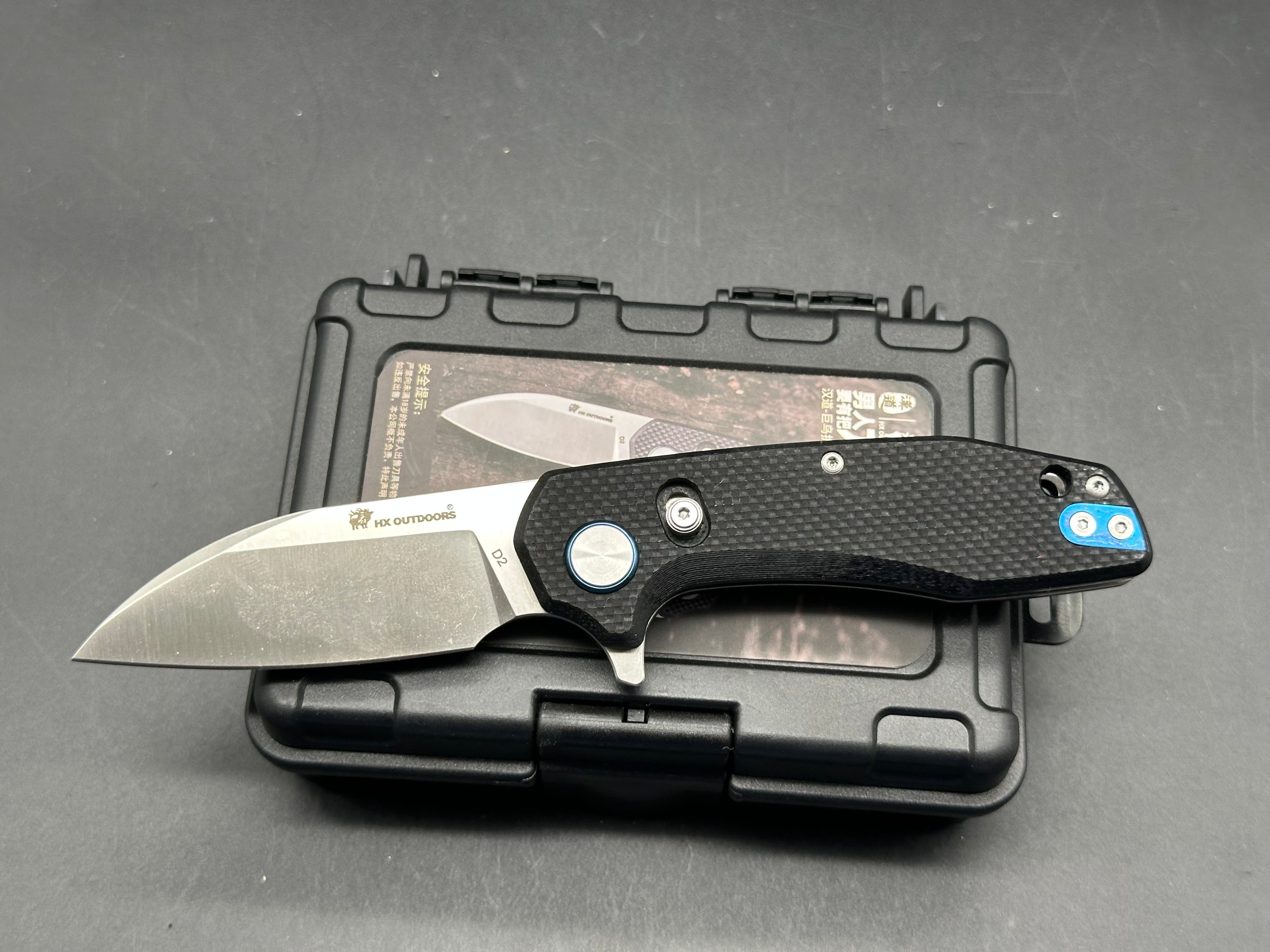 HX OUTDOORS GIANTBIRD Crossbar Lock 2.5" D2 Blade Black G10 Handle