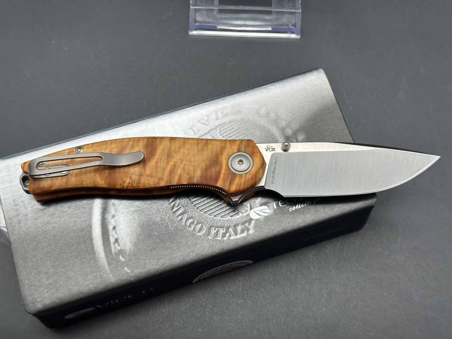 Viper Knives Vale MagnaCut Liner Lock Knife Flamed Poplar Wood