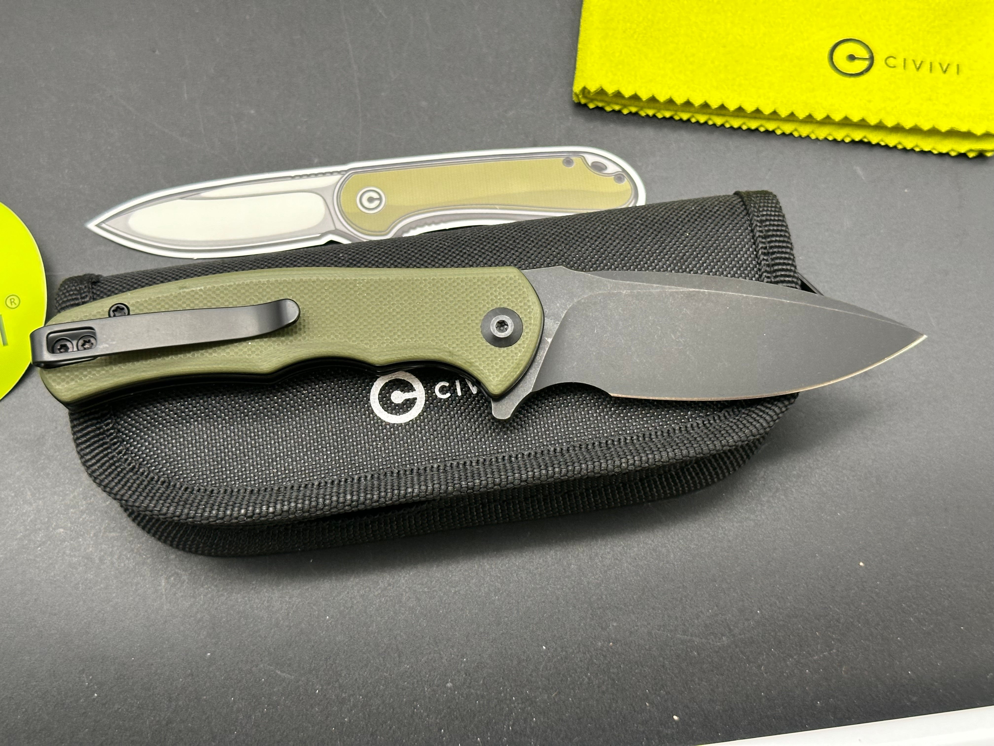 CIVIVI Mini Praxis Flipper Liner Lock Knife OD Green G-10