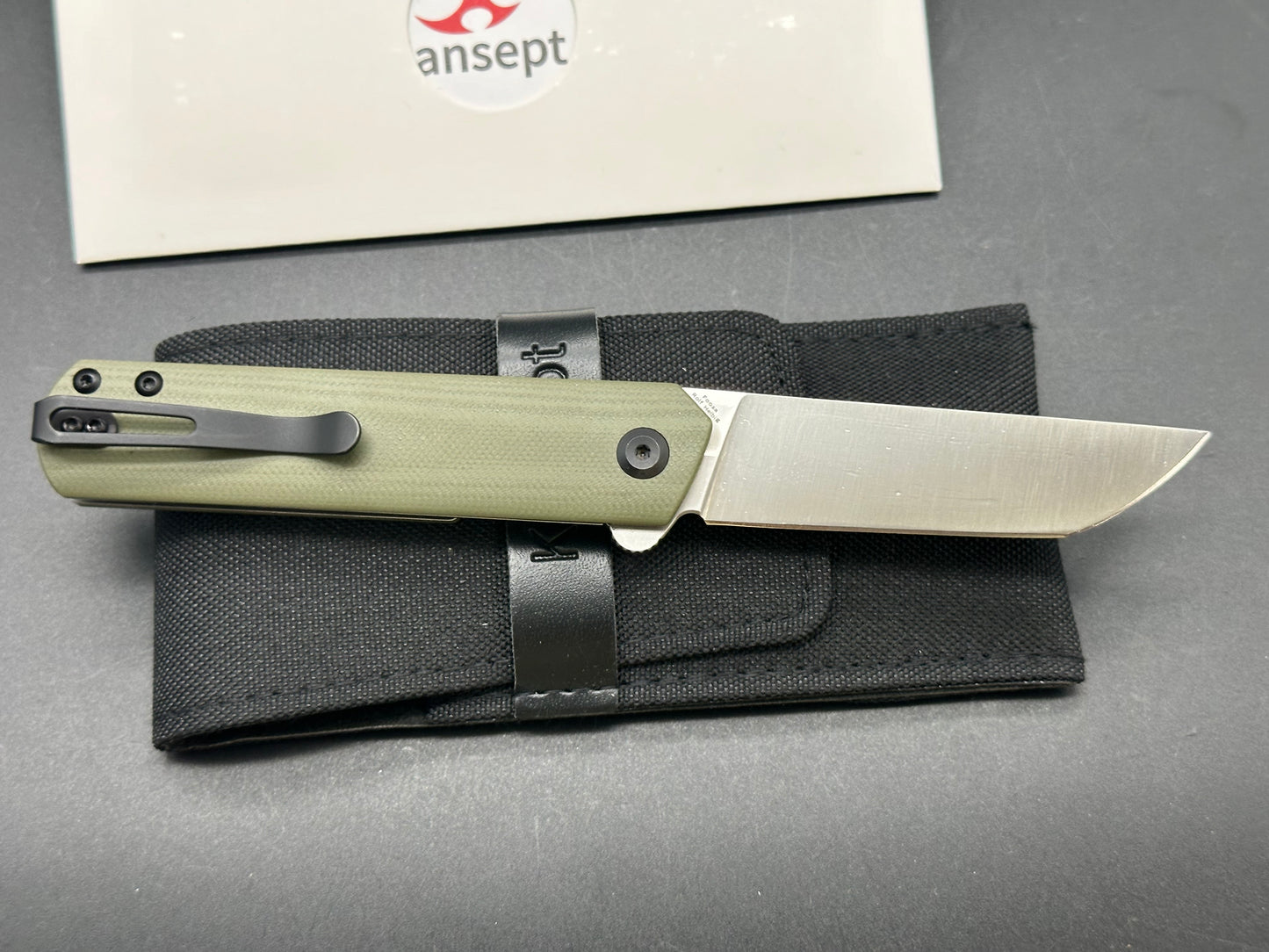 KANSEPT FOOSA FOLDING KNIFE OD GREEN G10 HANDLE 154CM PLAIN EDGE