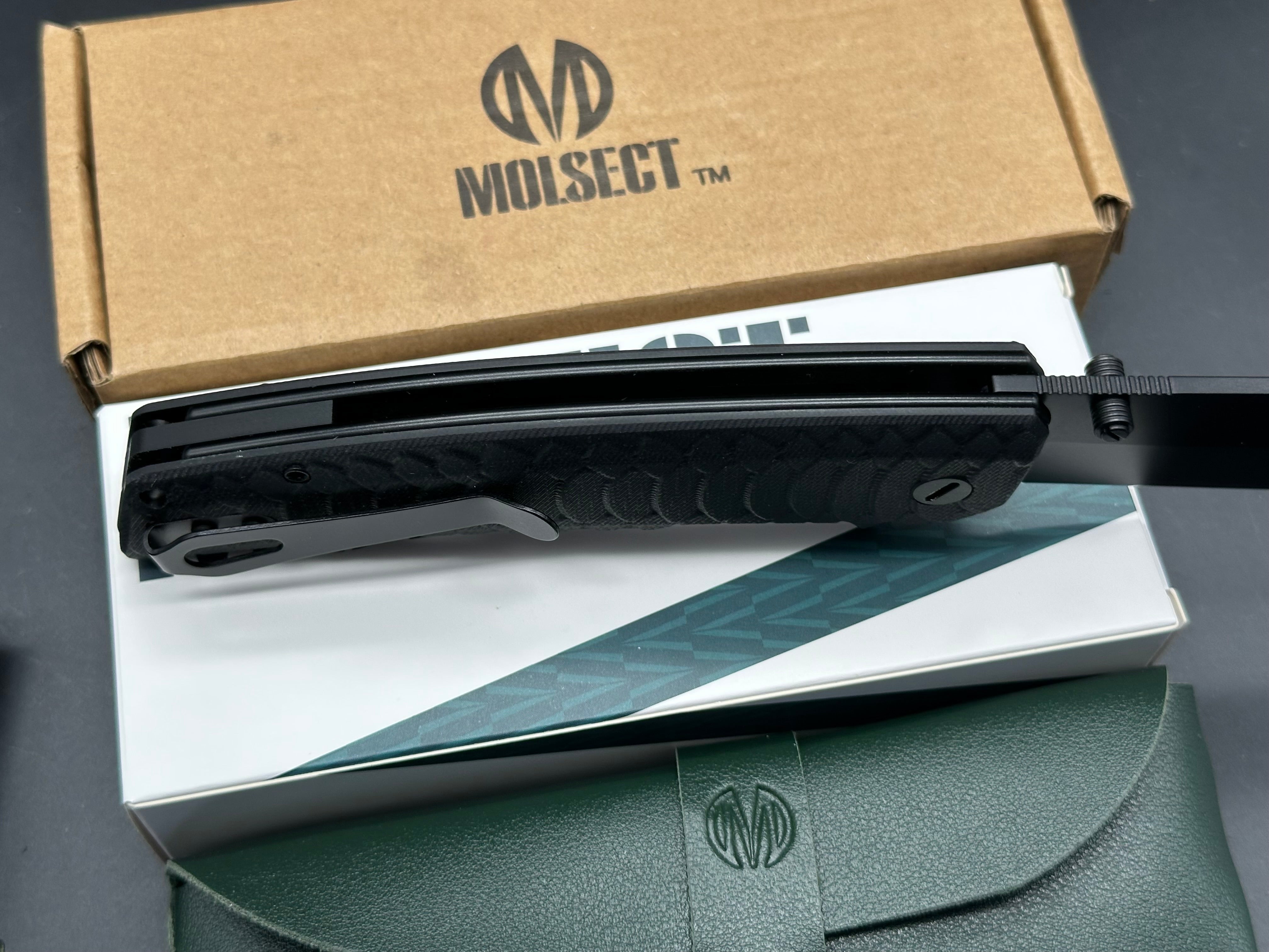 Molsect Jungle liner lock black G10 scales 14C28N black blade