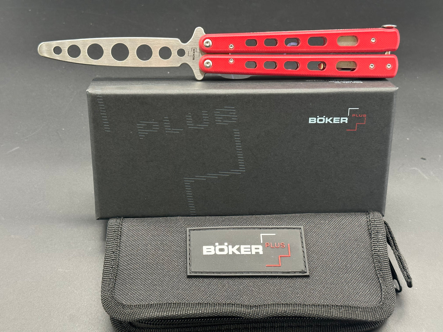 Boker Plus 01BO712 Balisong trainer w/red G10