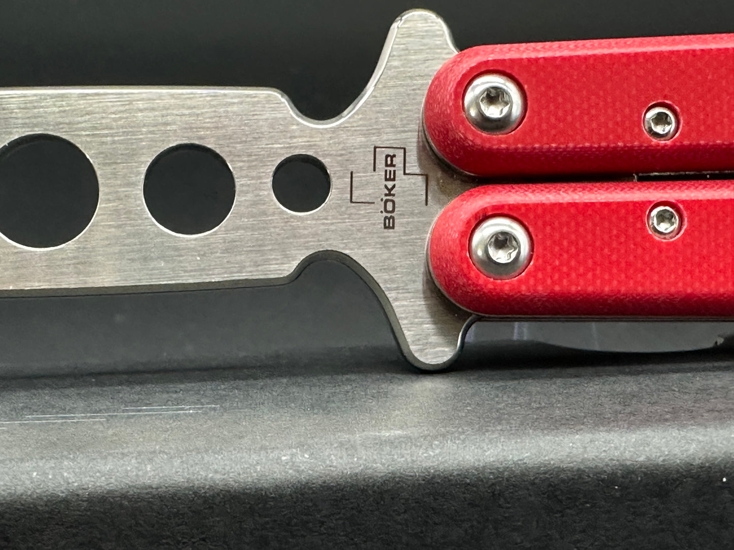 Boker Plus 01BO712 Balisong trainer w/red G10