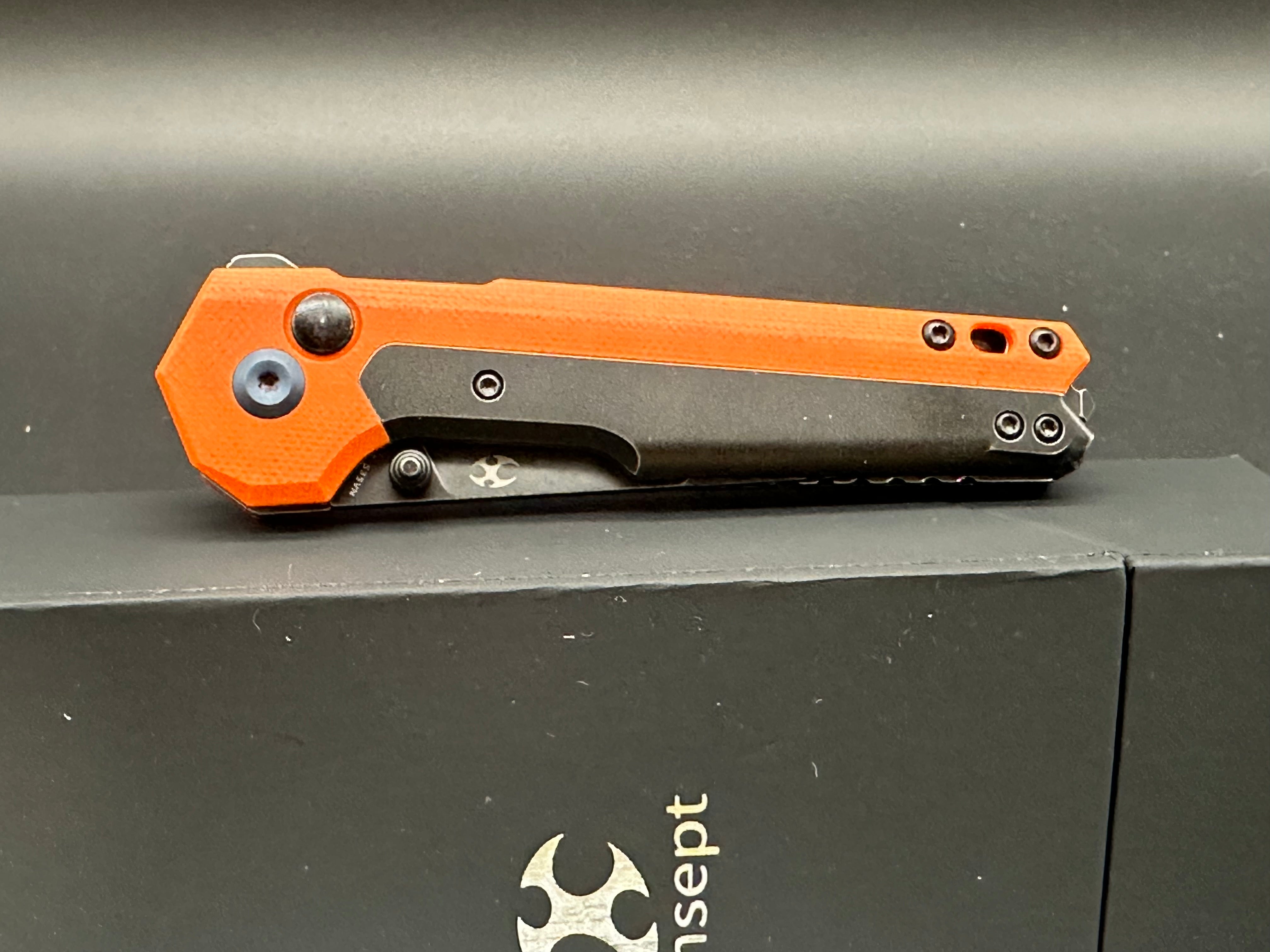 Kansept Knives Mikkel Willumsen EDC Tac Knife Orange G-10 (3.1 Black SW)