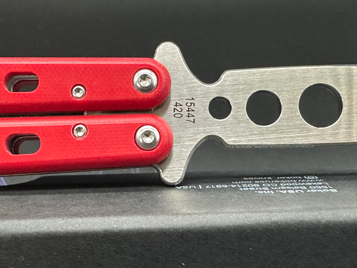 Boker Plus 01BO712 Balisong trainer w/red G10