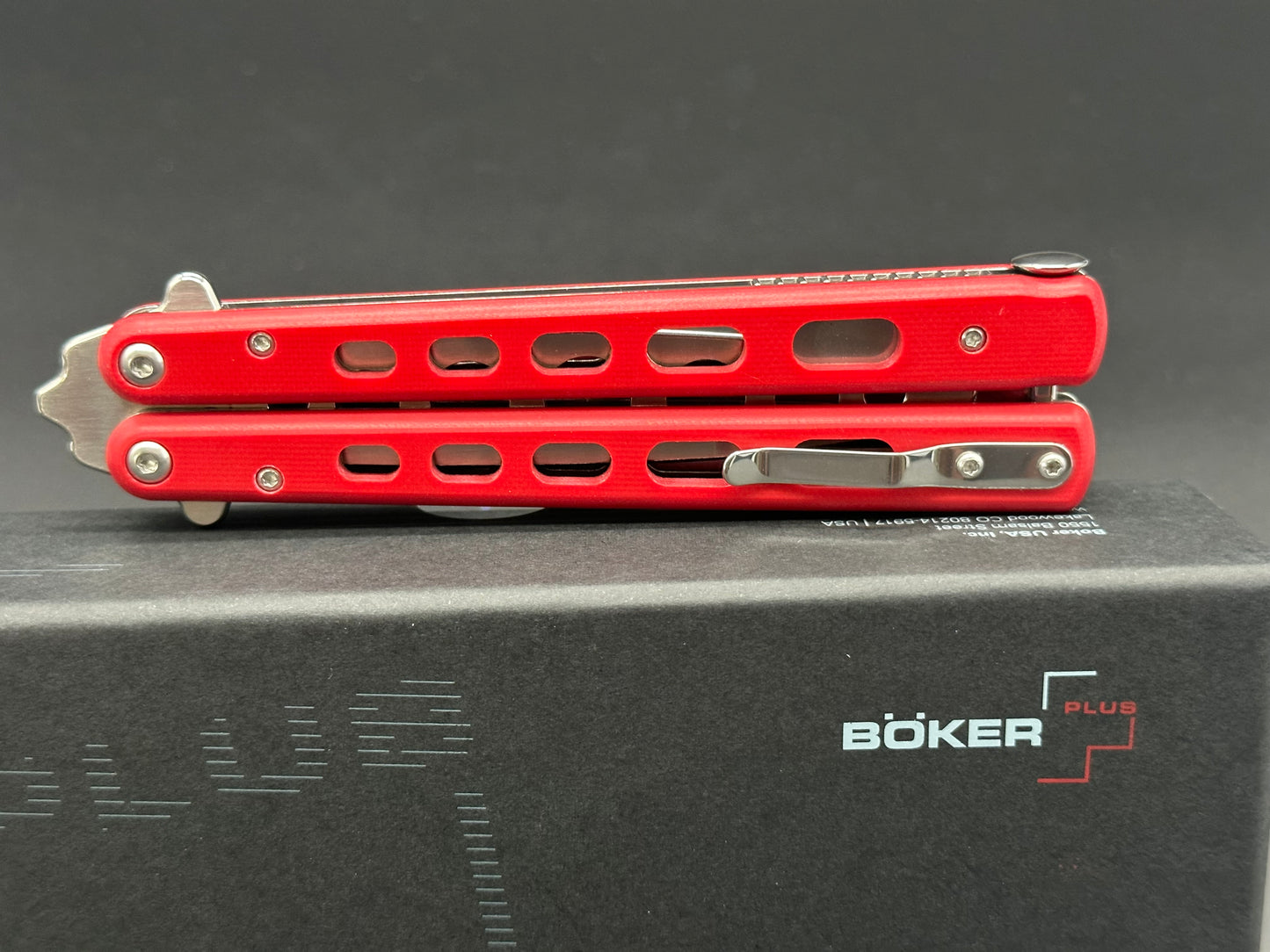 Boker Plus 01BO712 Balisong trainer w/red G10