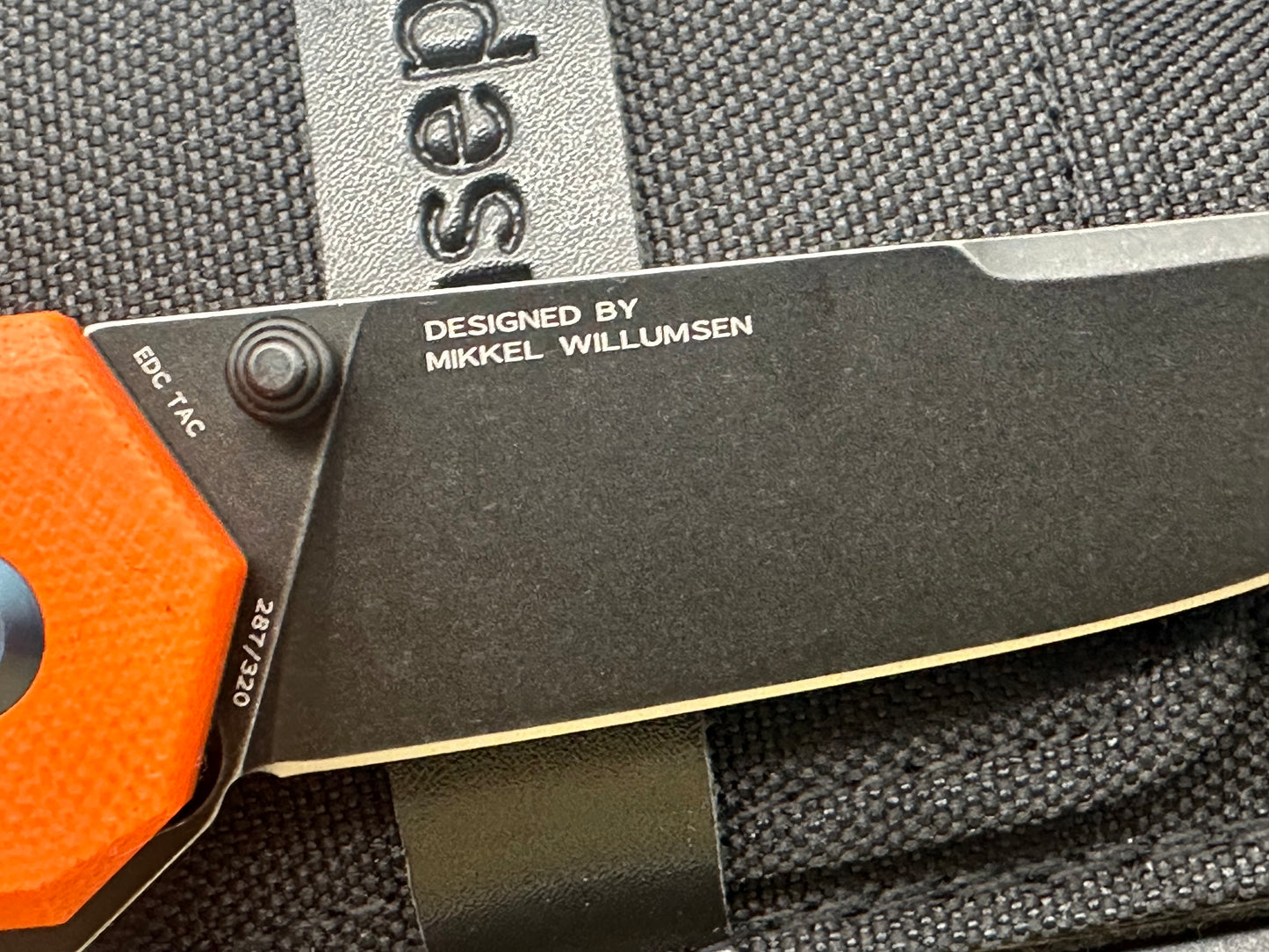 Kansept Knives Mikkel Willumsen EDC Tac Knife Orange G-10 (3.1 Black SW)