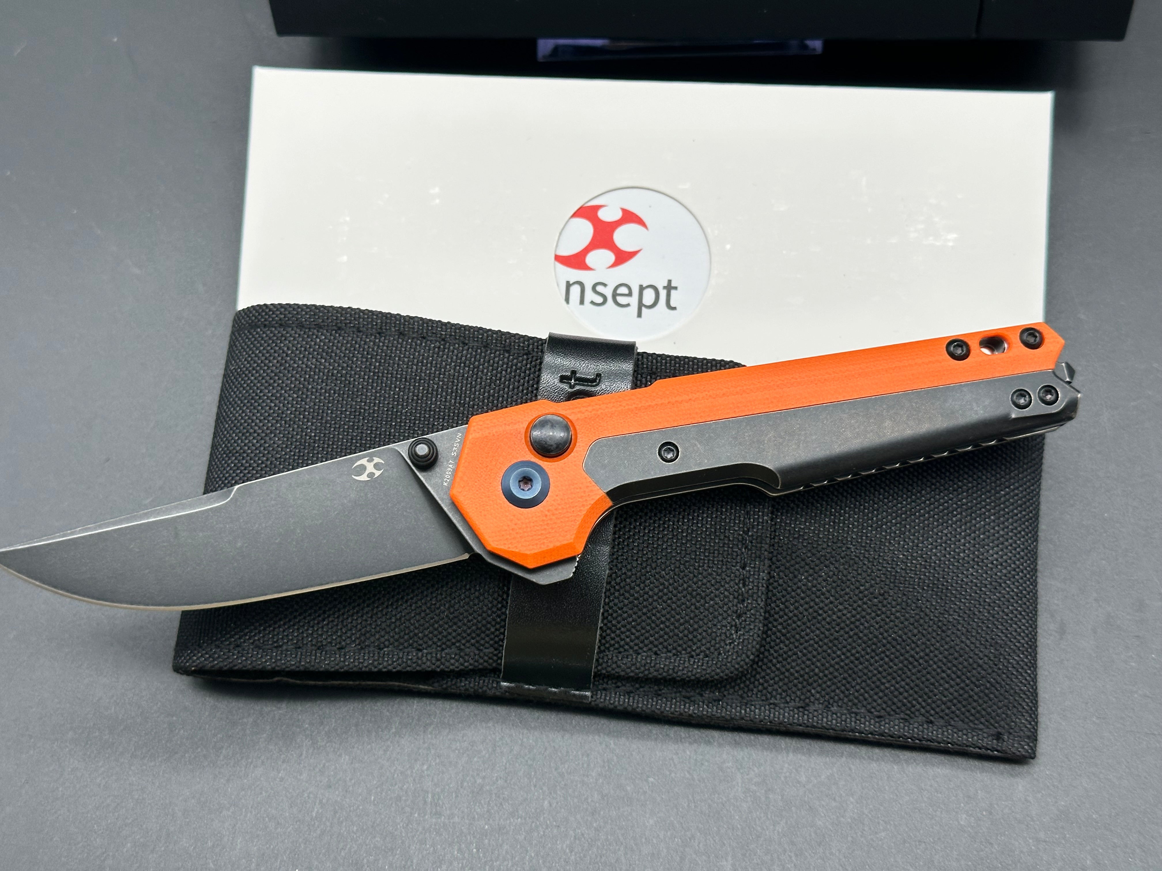 Kansept Knives Mikkel Willumsen EDC Tac Knife Orange G-10 (3.1 Black SW)