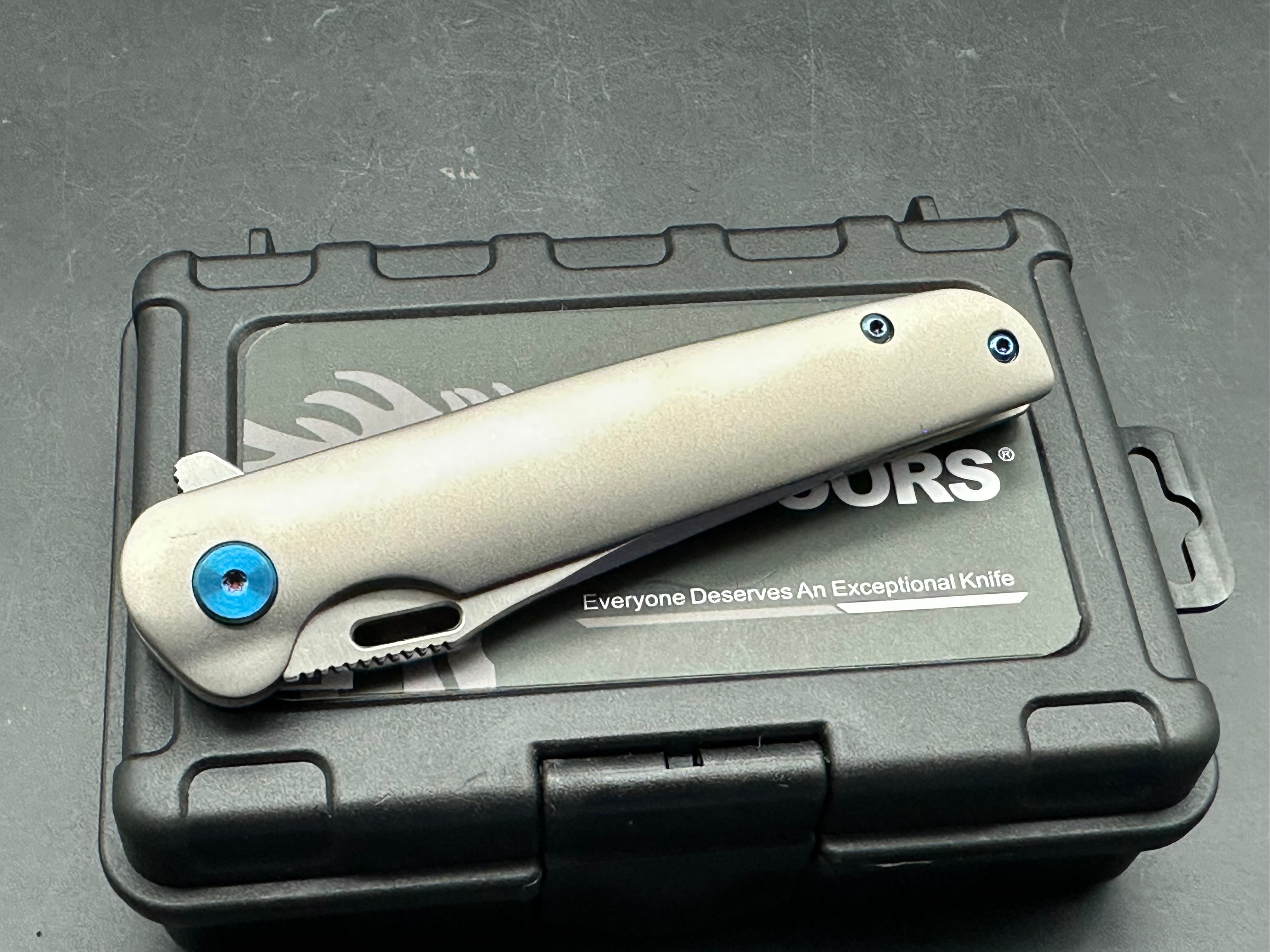 HX OUTDOORS VULCAN Liner Lock 3.1" D2 Blade Titanium Handle