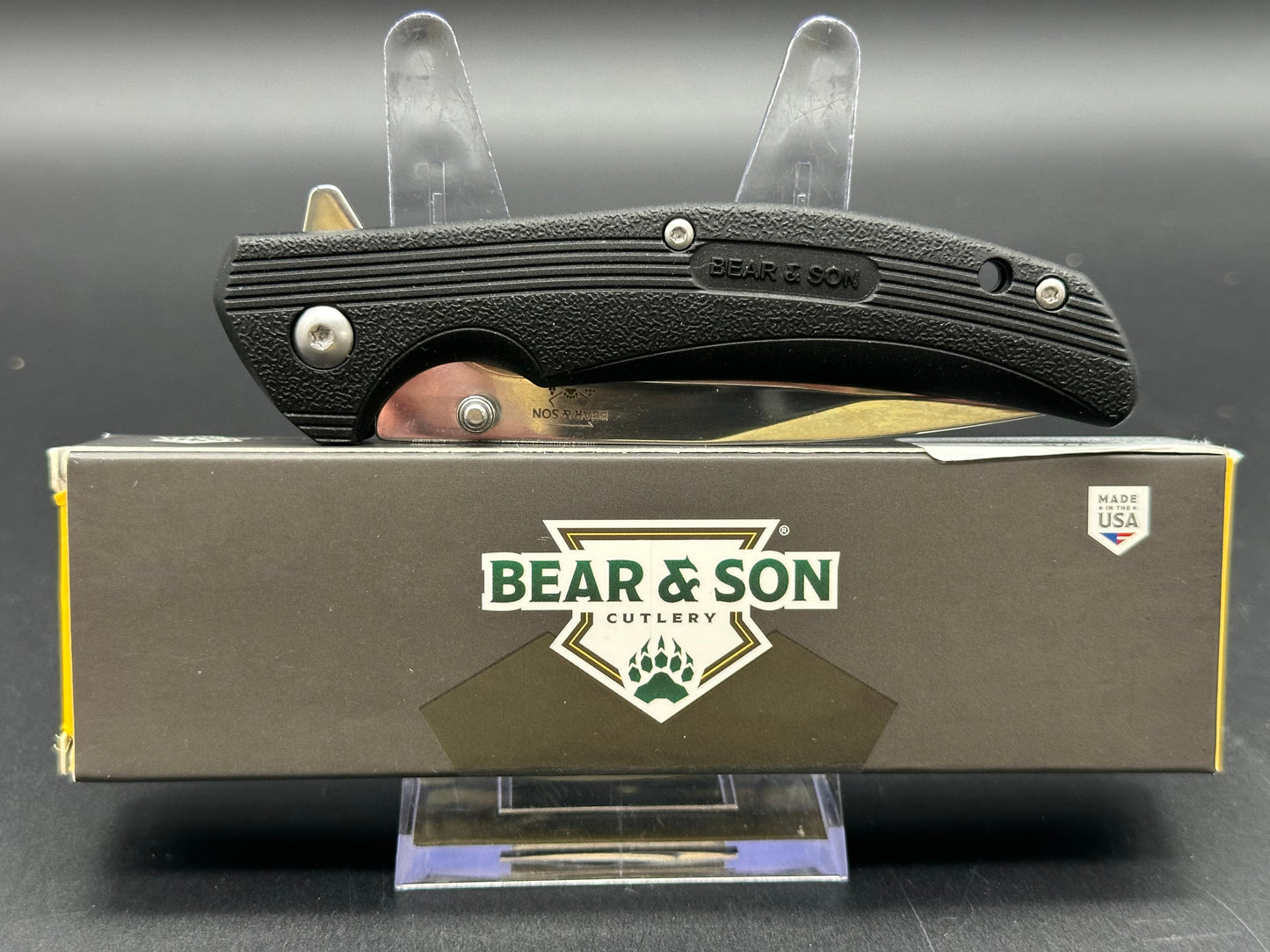 Bear & Son Sideliner Liner Lock Knife Black Zytel (3.25" Satin)