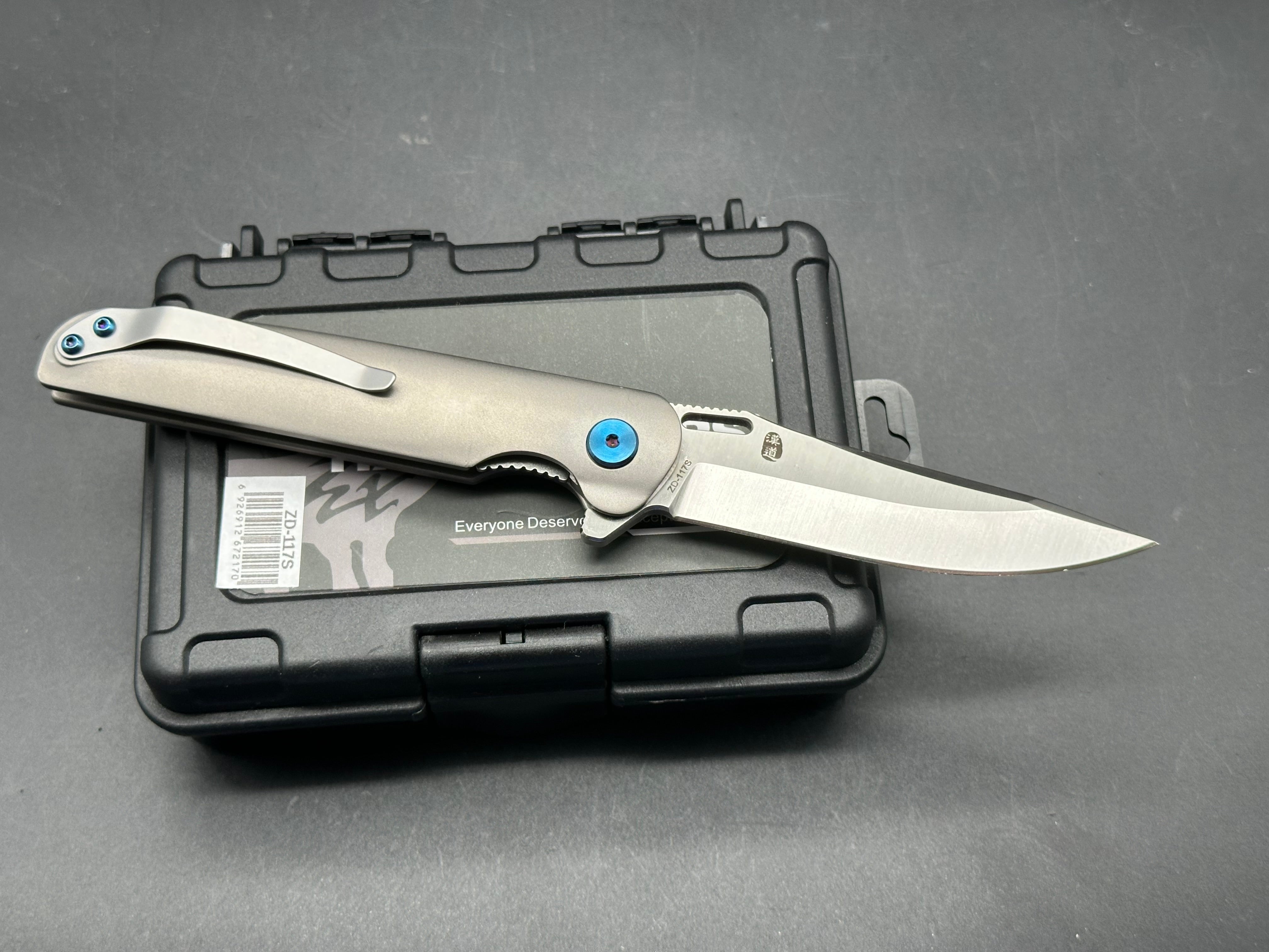 HX OUTDOORS VULCAN Liner Lock 3.1" D2 Blade Titanium Handle