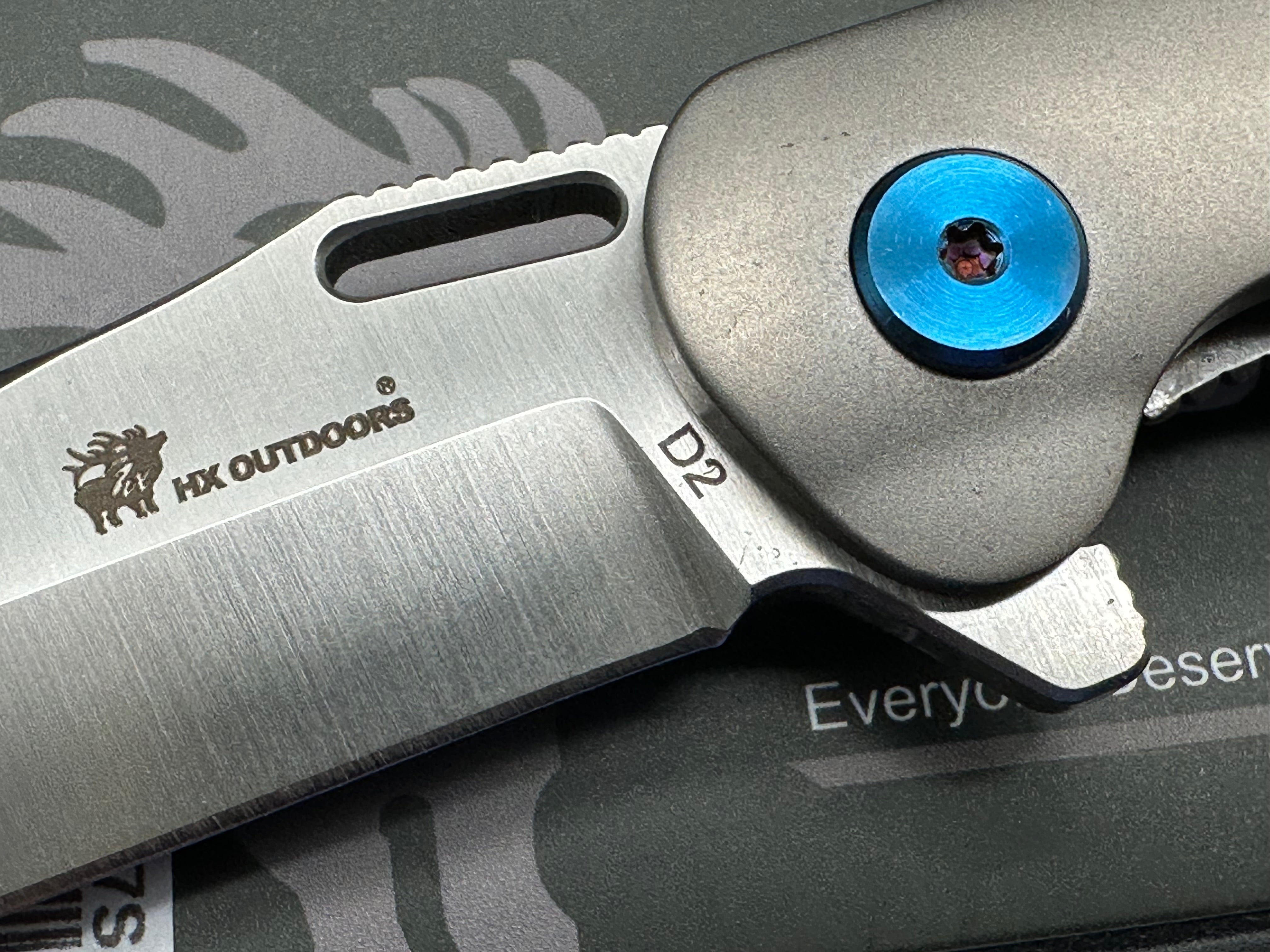 HX OUTDOORS VULCAN Liner Lock 3.1" D2 Blade Titanium Handle
