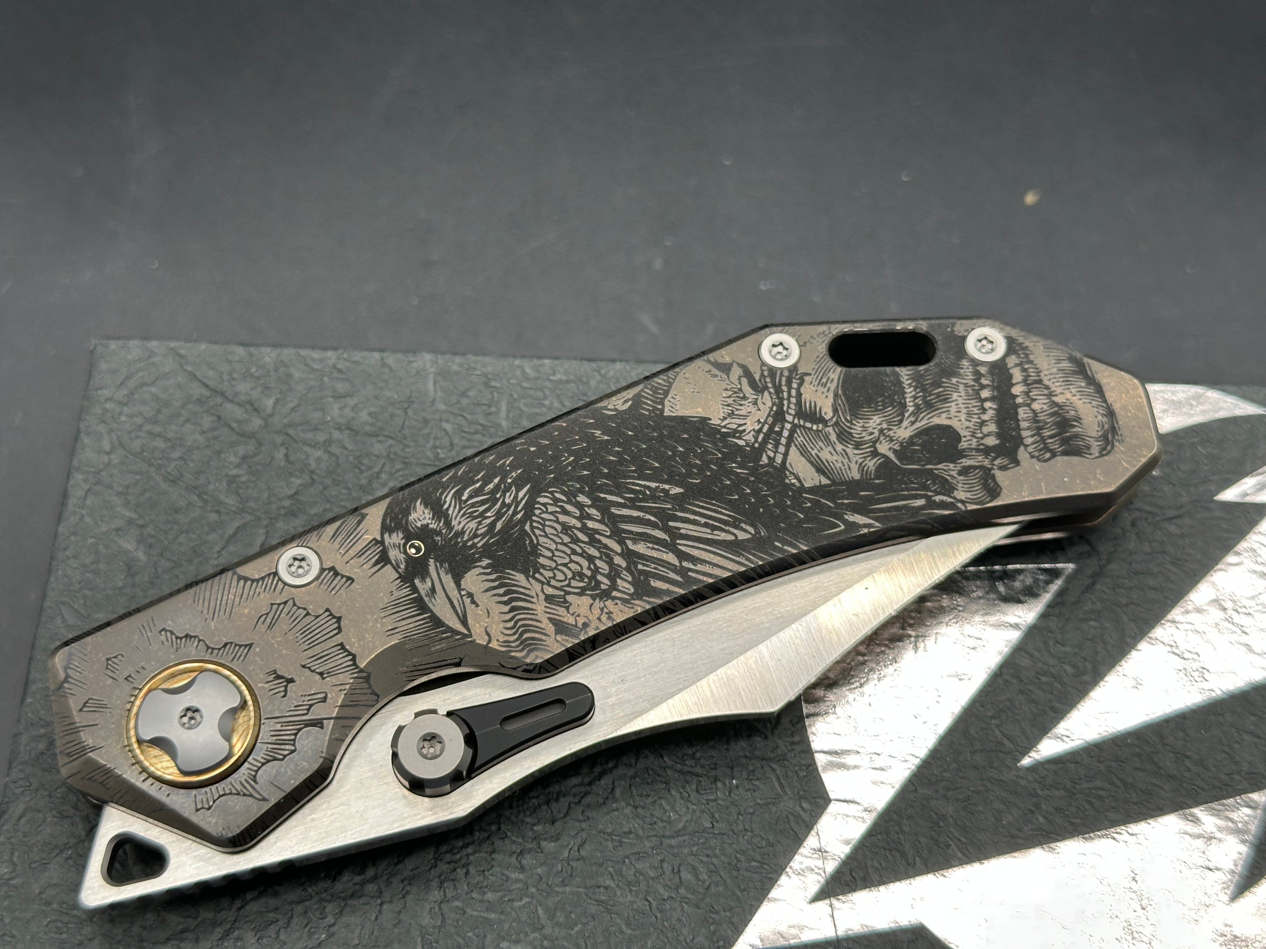 Meteor Knives RAVEN-HURRICANE titanium handle w/M390 blade