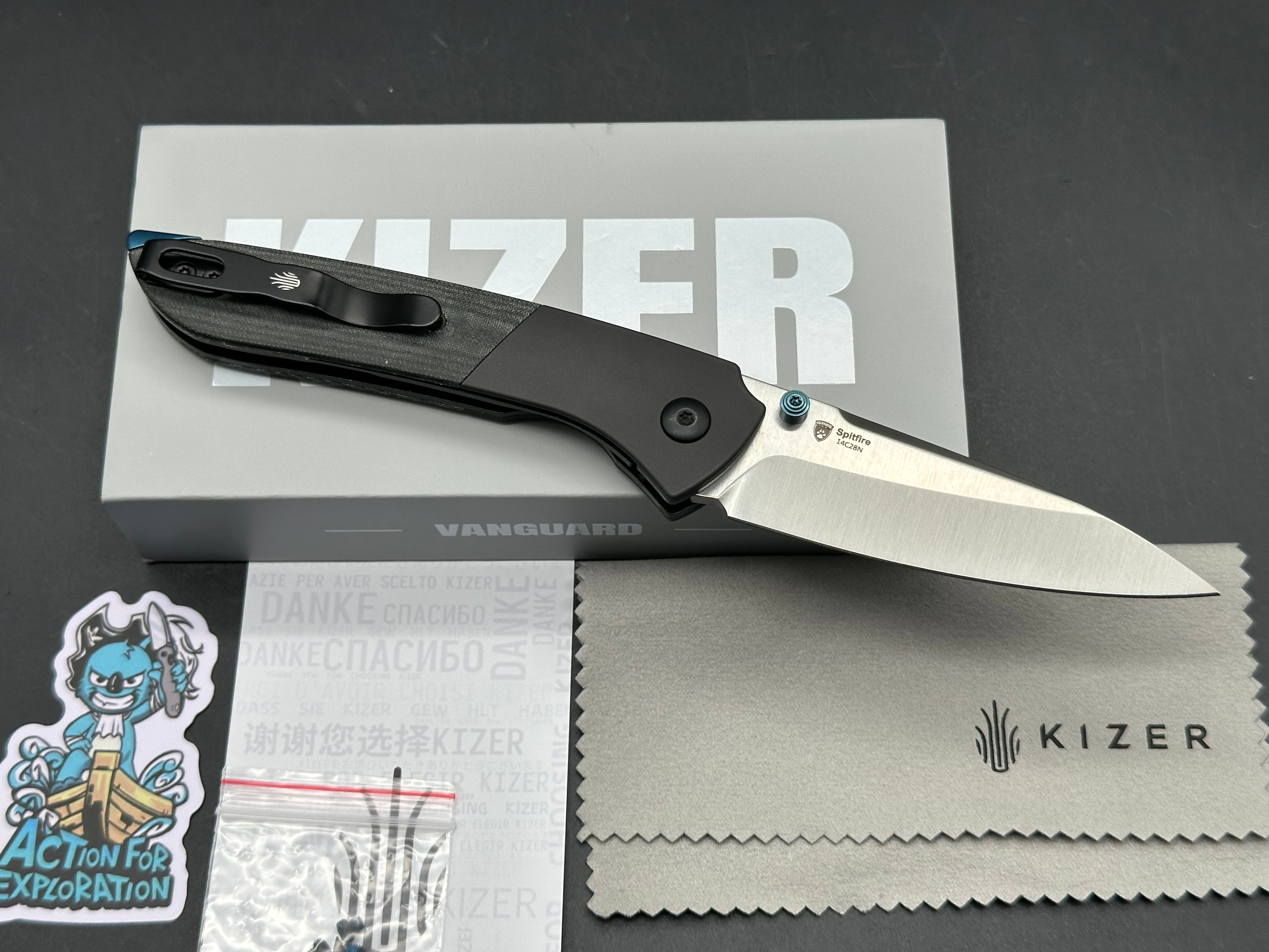 KIZER SPITFIRE 14C28N ALUMINUM + MICARTA