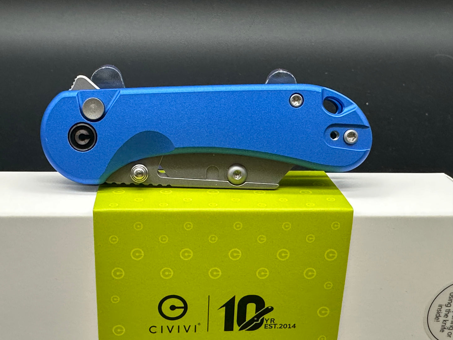 CIVIVI ELEMENTUM UTILITY FOLDING KNIFE BLUE ALUMINUM HANDLE 6CR BLADE