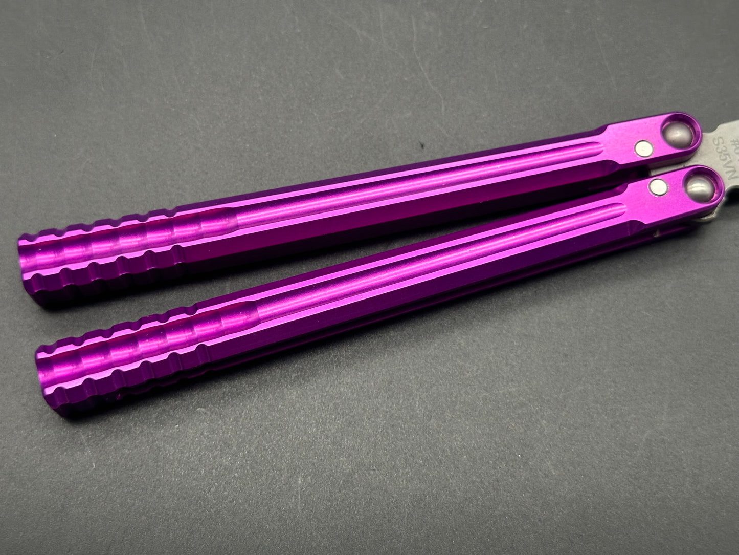 Franken Forge Blades - Galvanis/Purple Milled 7071 Aluminum Channeled Handles