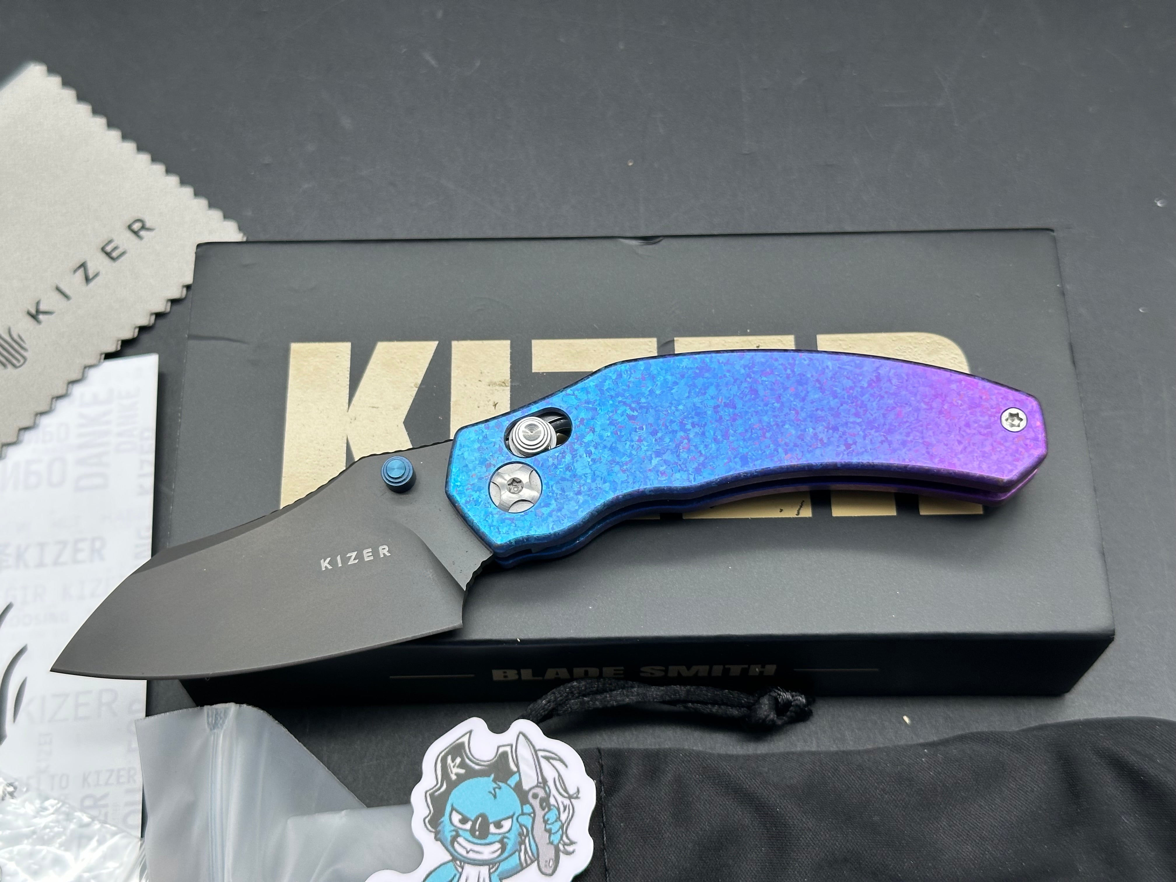 KIZER MINI BULLDOG | S45VN | TITANIUM & CRYSTALLIZED TITANIUM