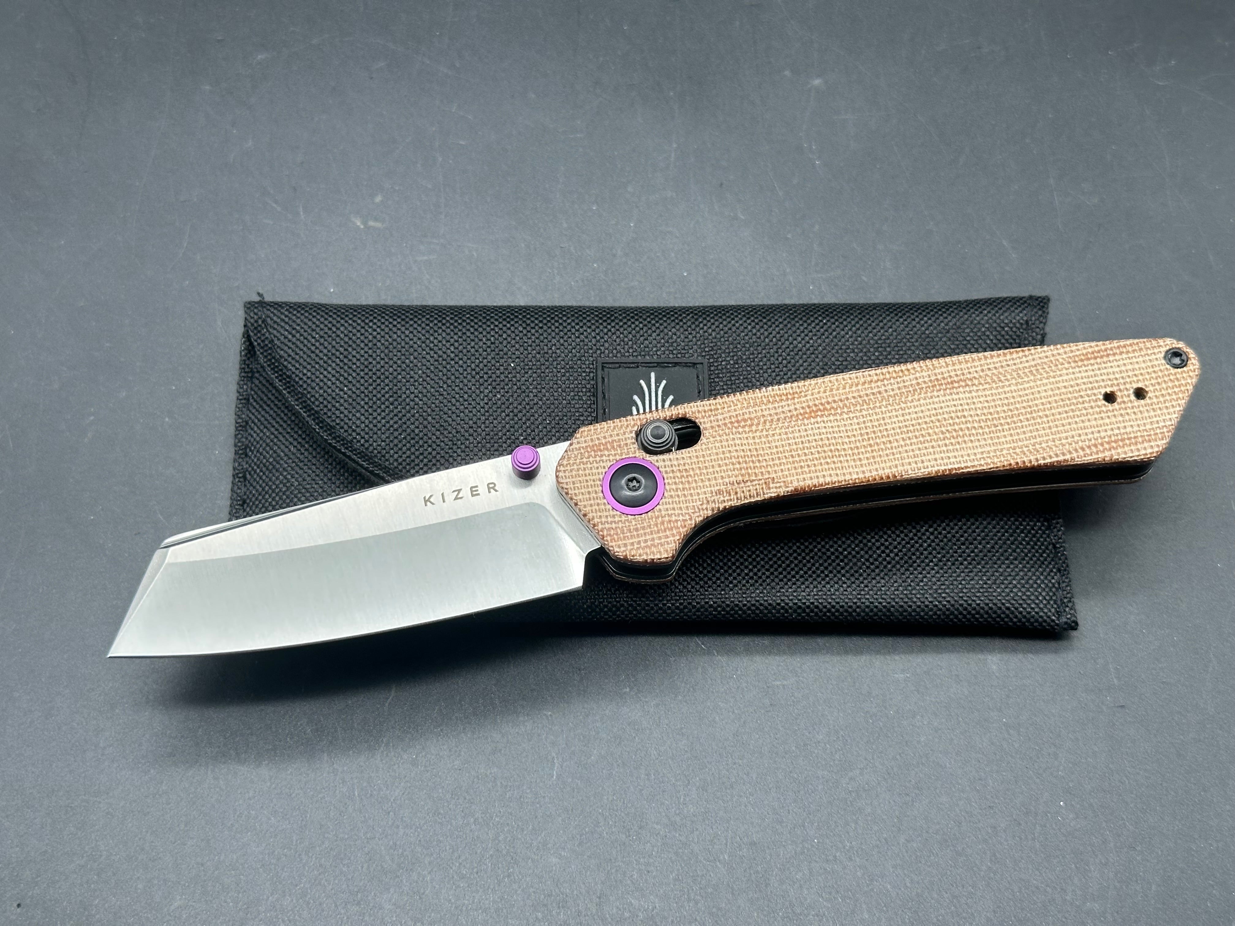 KIZER MADRAC BROWN MICARTA HANDLE NITRO-V
