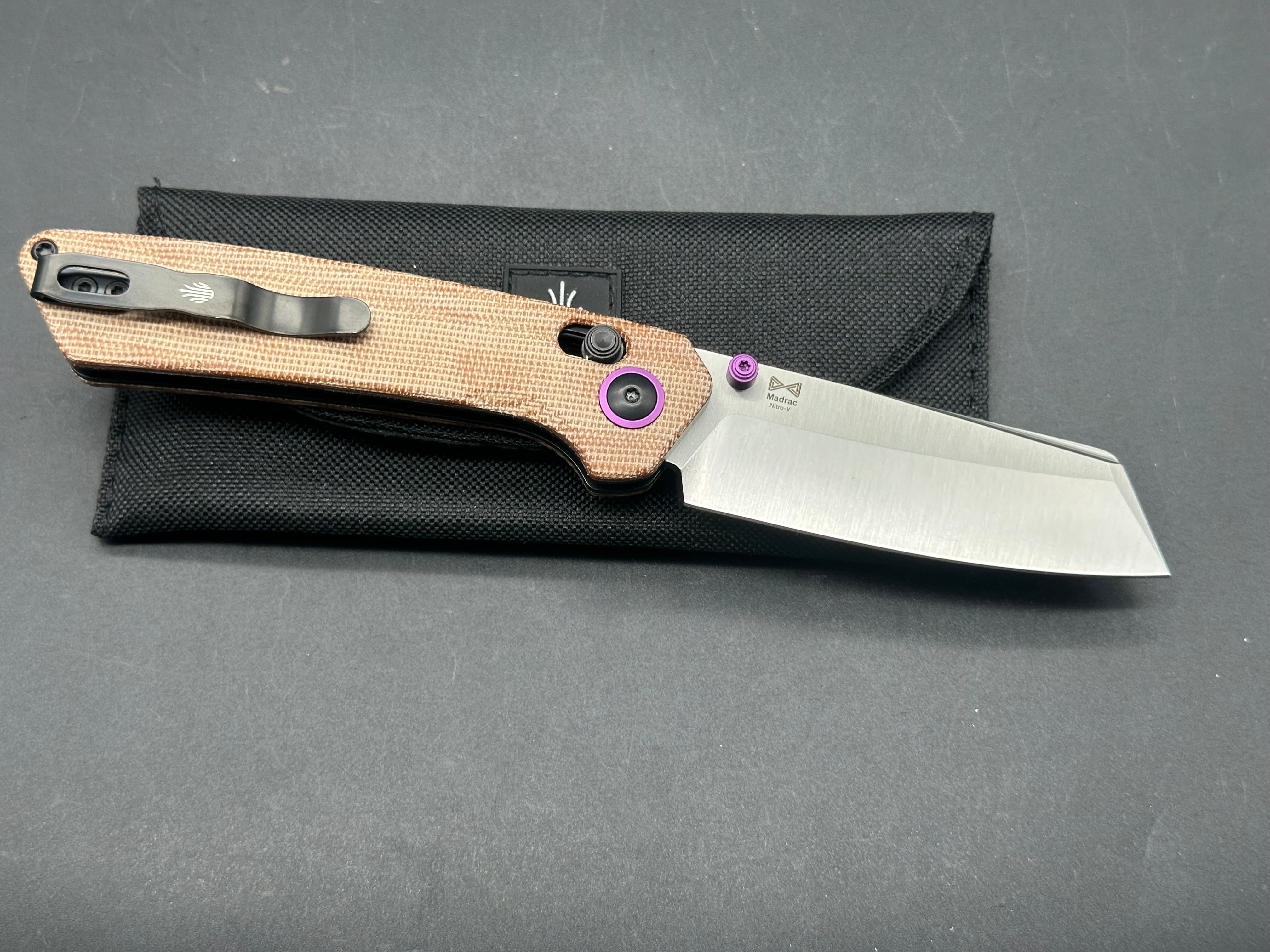 KIZER MADRAC BROWN MICARTA HANDLE NITRO-V