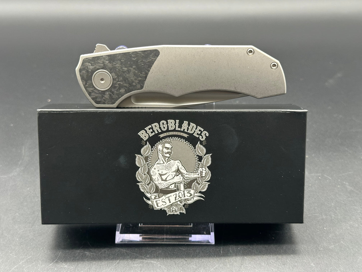 Berg Blades TiCK  3.5" S90V Stonewash Blade Titanium Handle