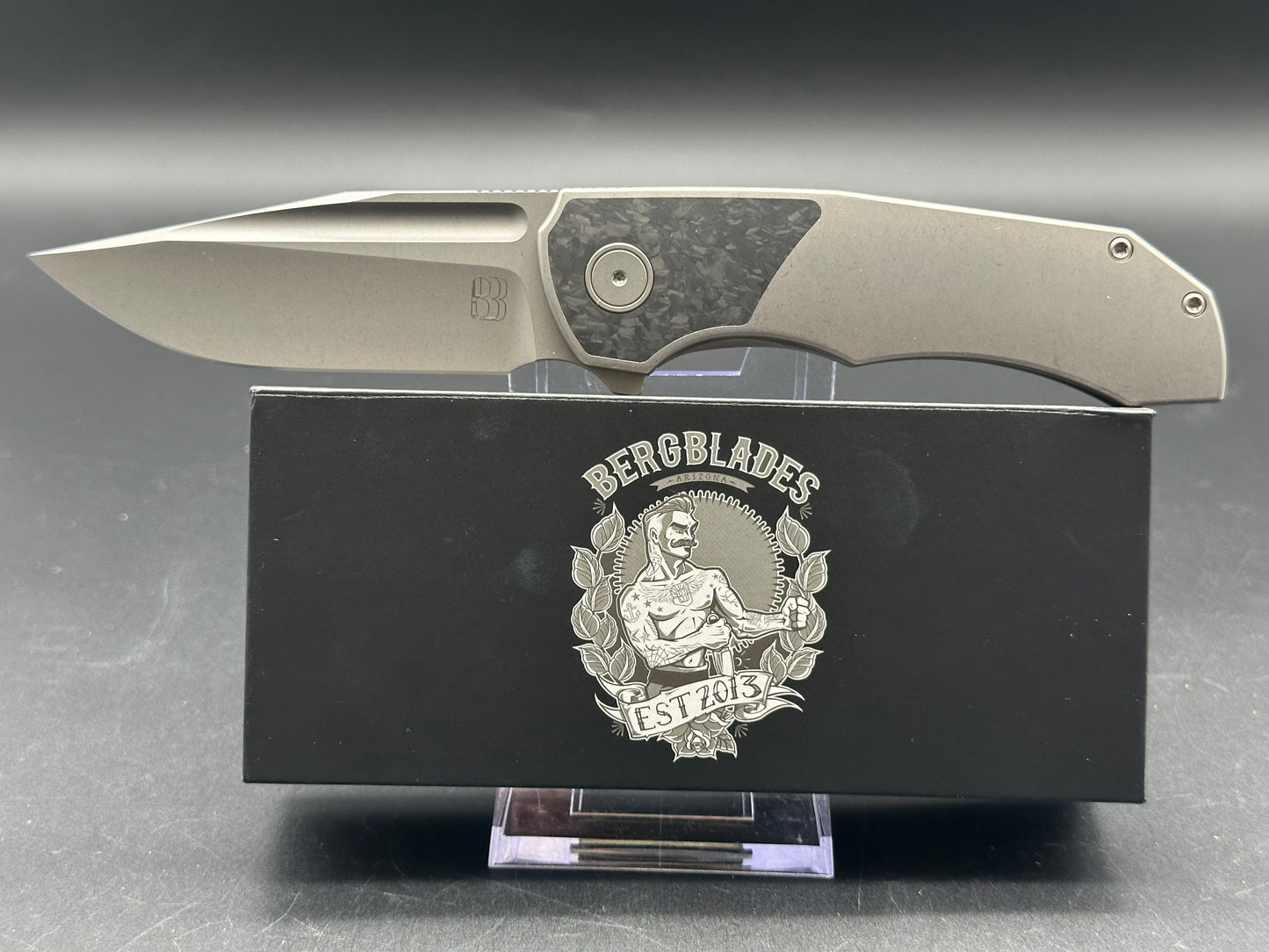 Berg Blades TiCK  3.5" S90V Stonewash Blade Titanium Handle