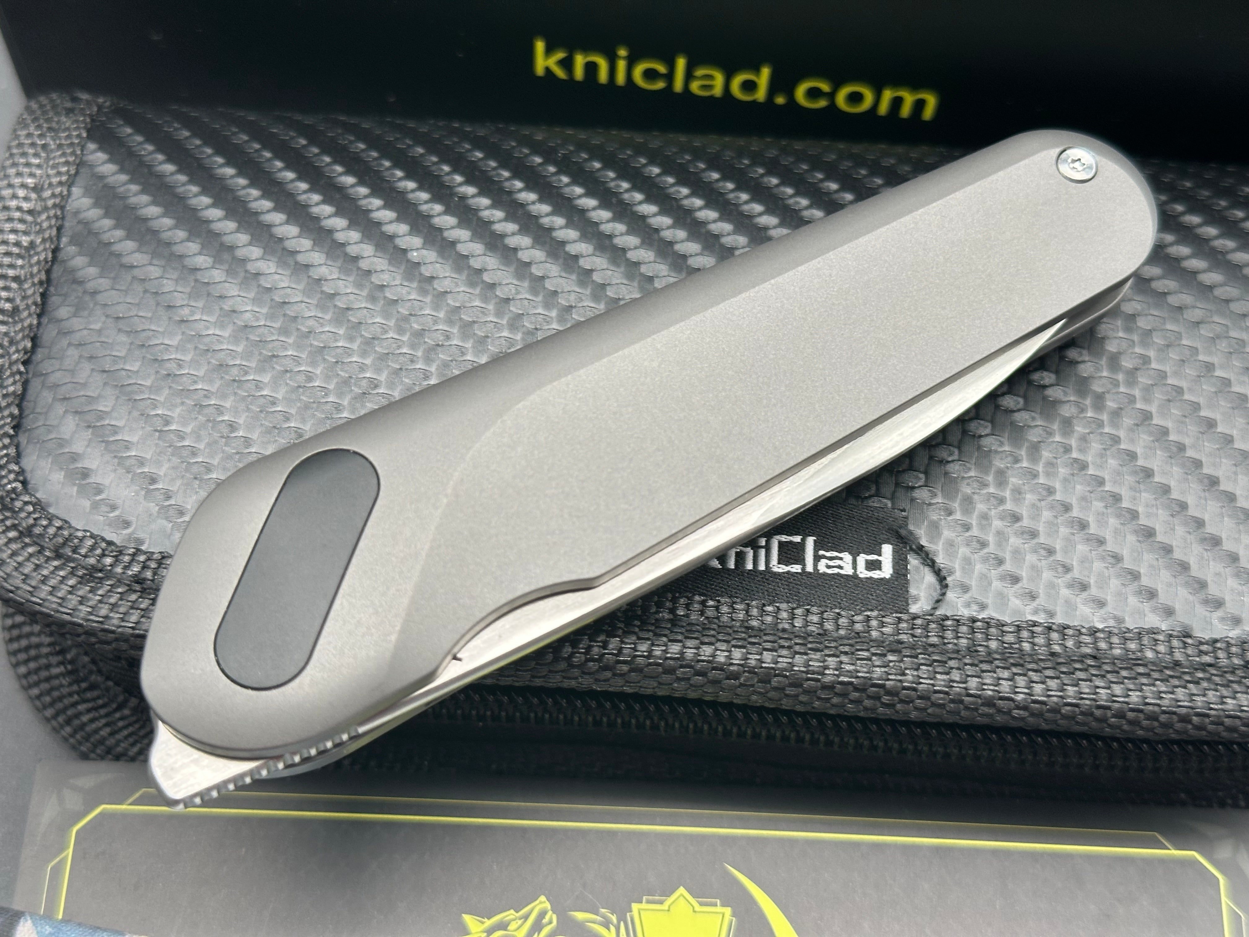 KniClad Ginren 01 titanium handle with S35VN blade / magnetic pivot cover