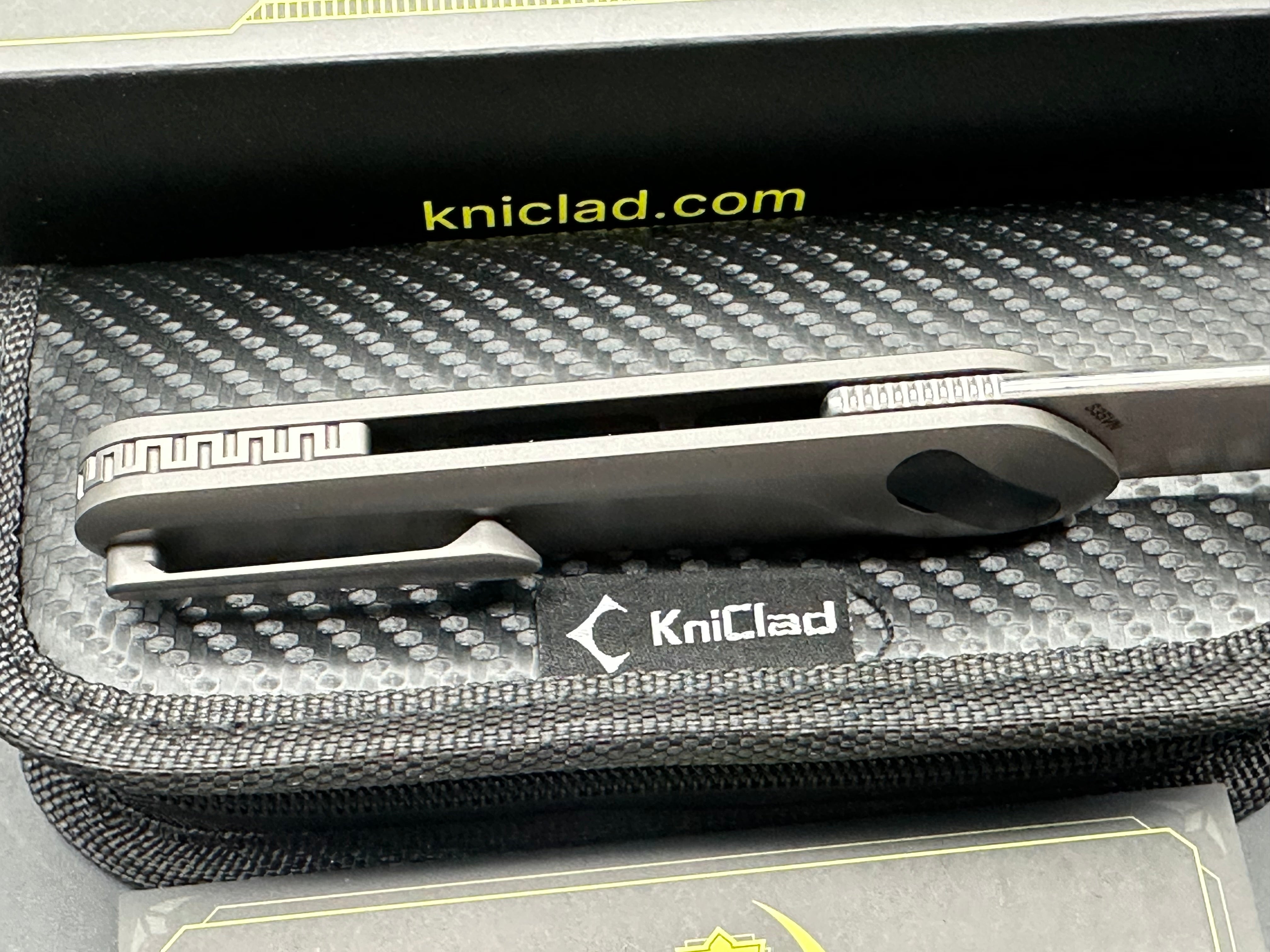 KniClad Ginren 01 titanium handle with S35VN blade / magnetic pivot cover