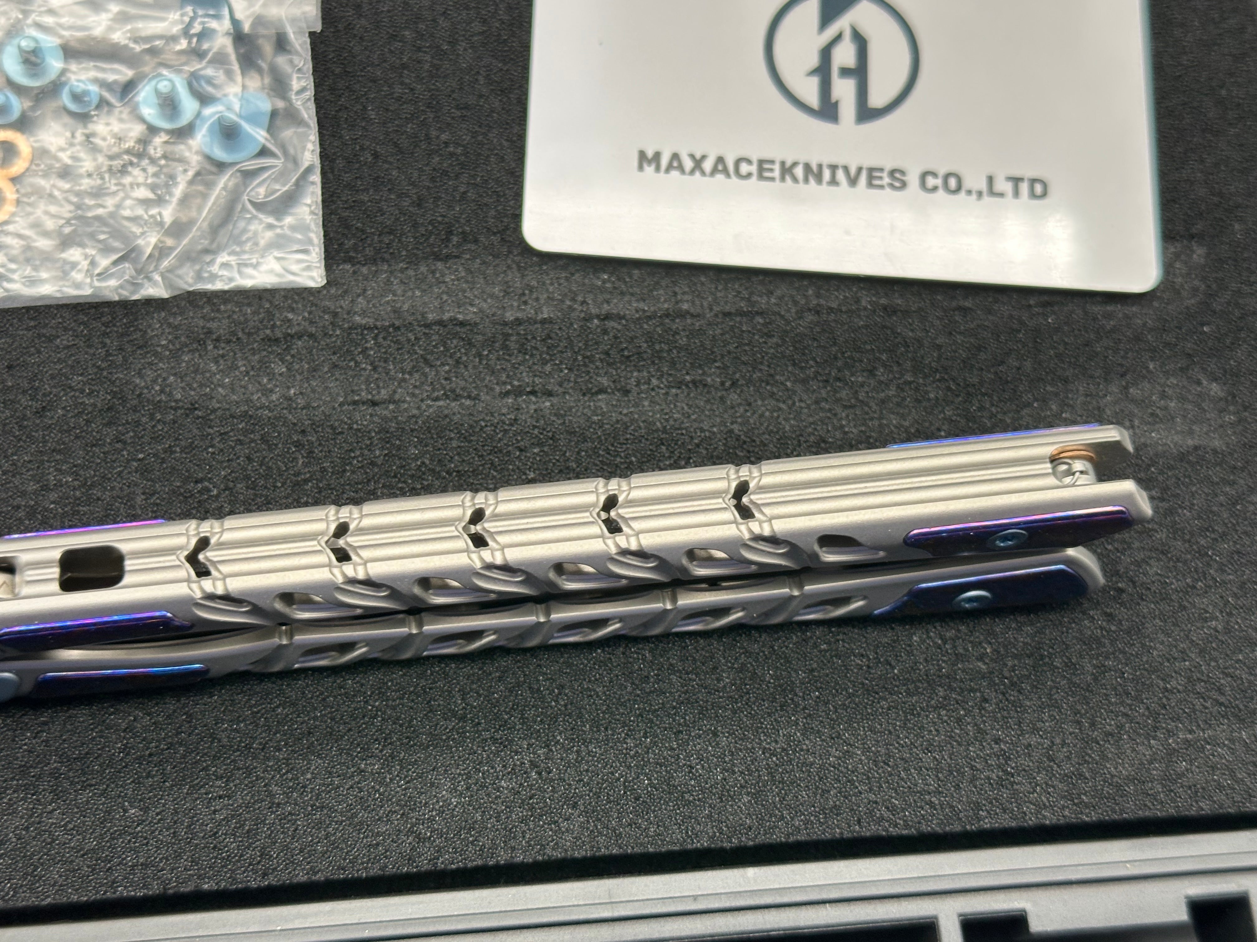 Maxace Skeleton II Balisong M390 Steel Blade Titanium Handles