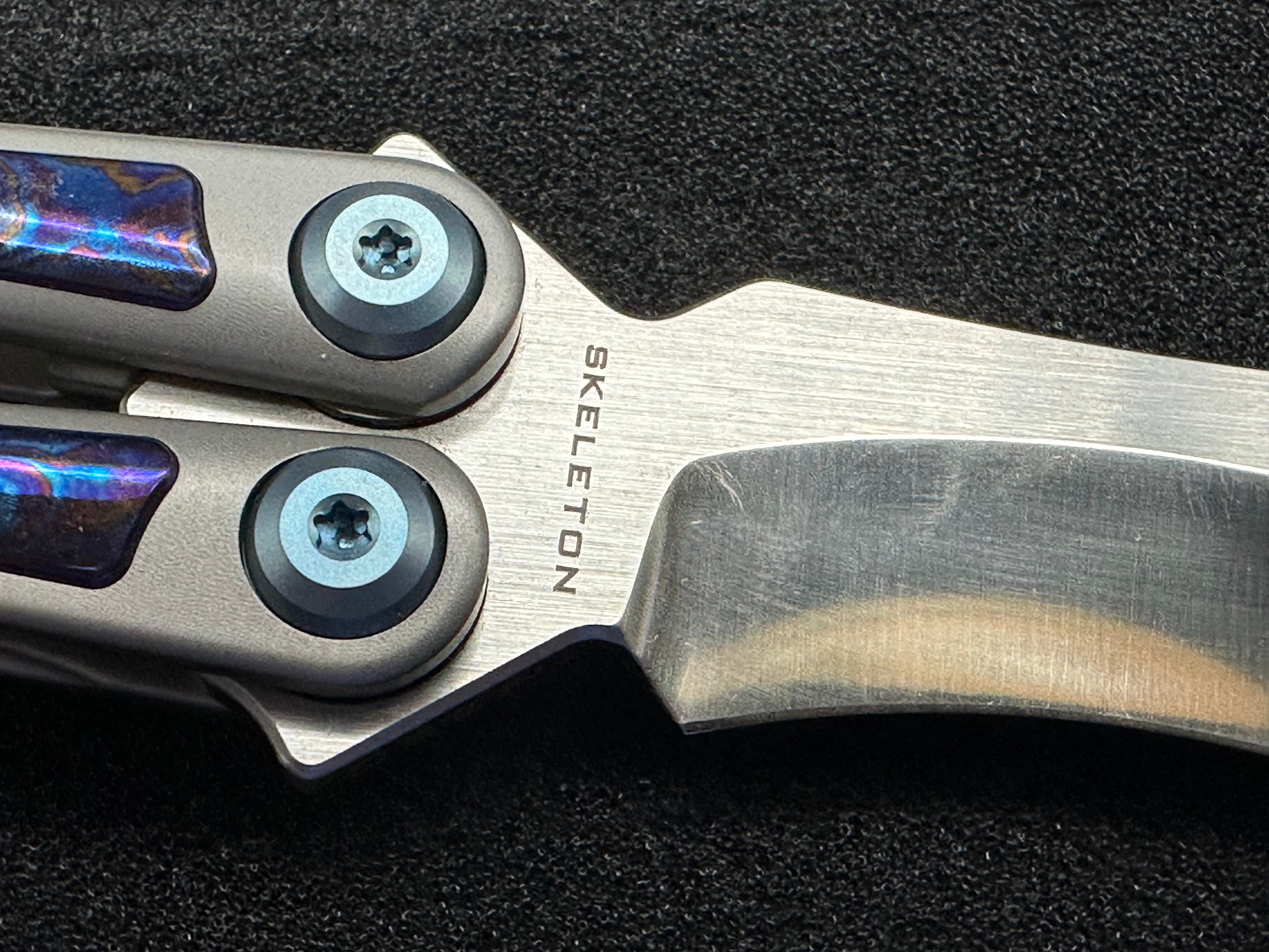 Maxace Skeleton II Balisong M390 Steel Blade Titanium Handles