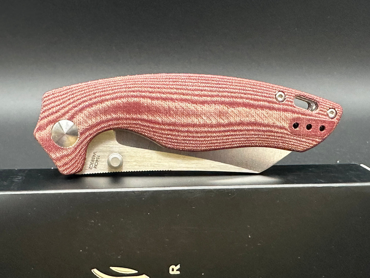 KIZER TOWSER K FOLDING KNIFE RED MICARTA HANDLE 154CM SHEEPSFOOT