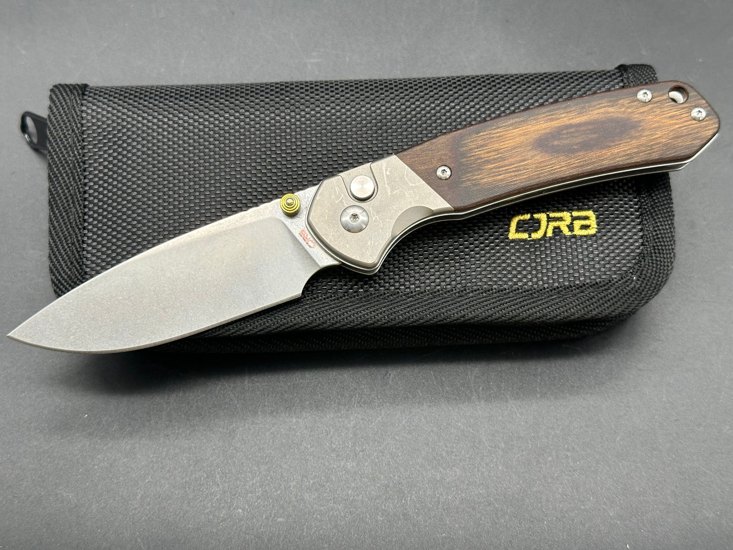 CJRB Pyrite Pakawood Knife Center Exclusive