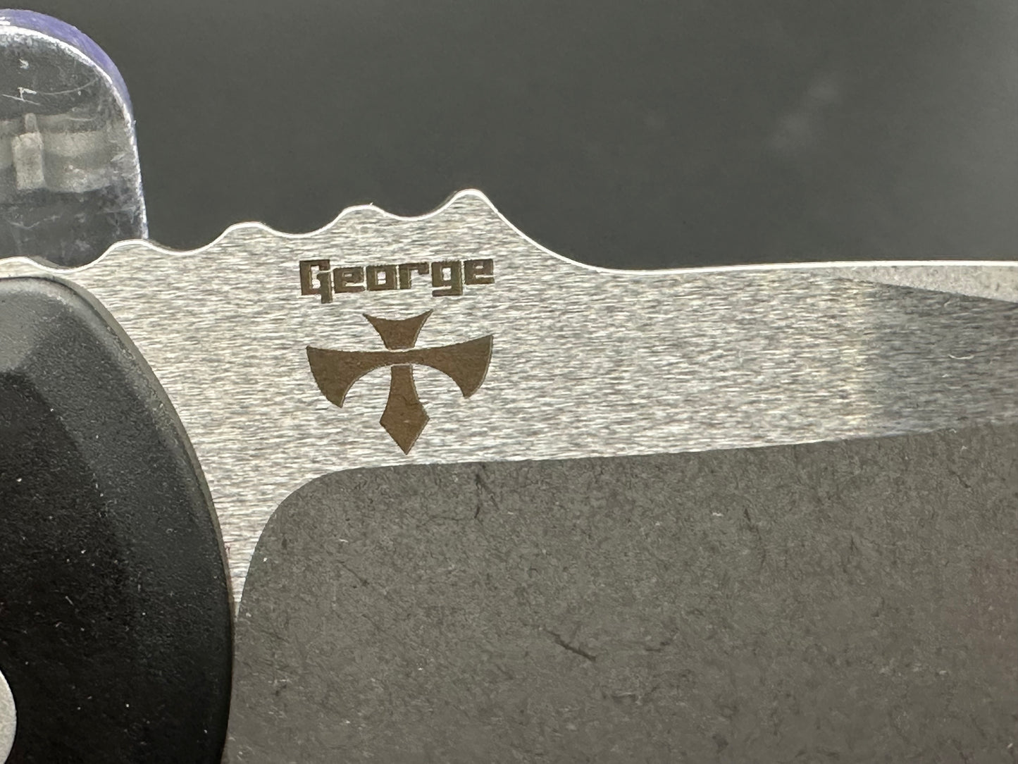 Pro-Tech Les George Rockeye Automatic Knife Black Knurling (3.4" Stonewash)