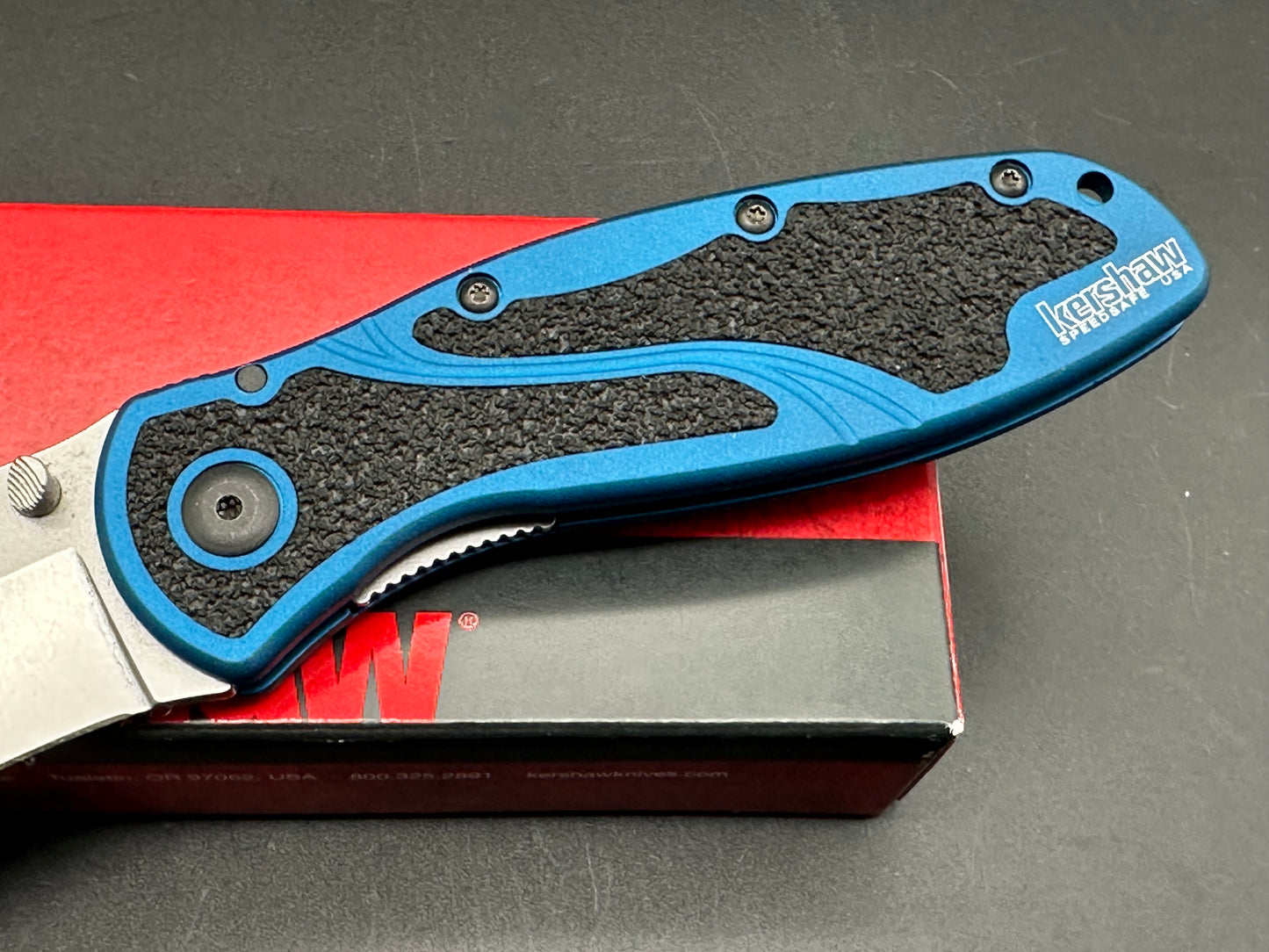 KERSHAW K.O. BLUR KNIFE NAVY BLUE HANDLE