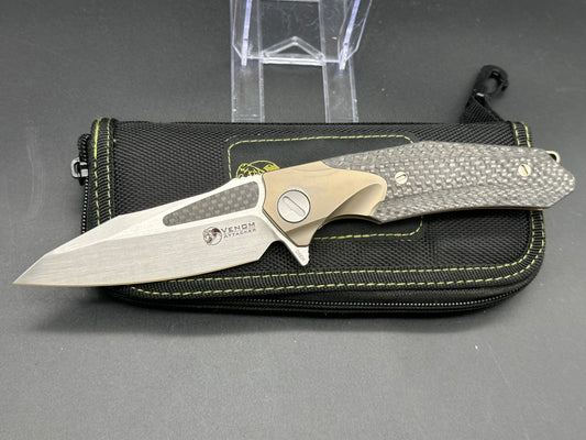 Kevin John Venom Attacker titanium/CF handle w/M390 blade