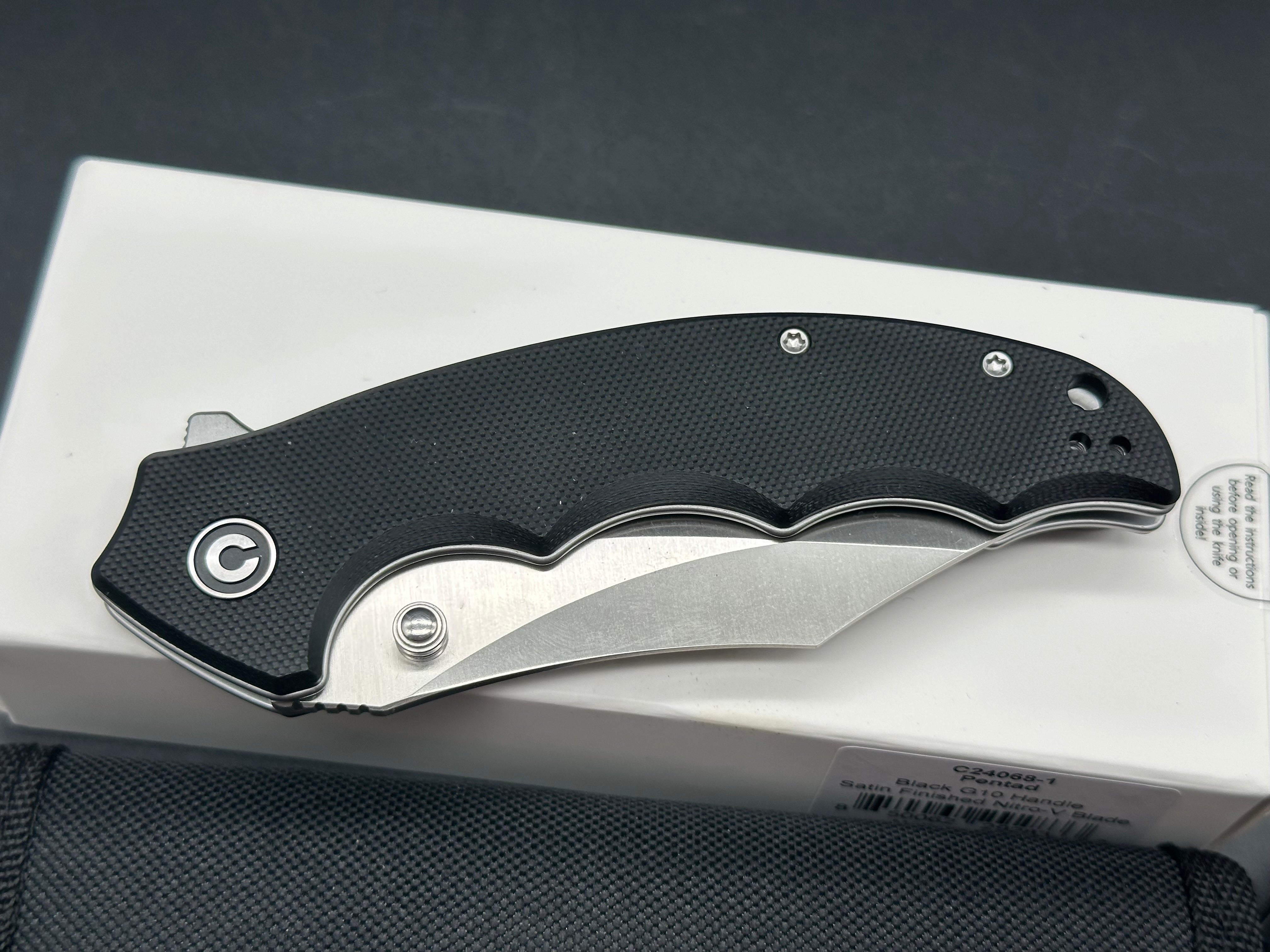 CIVIVI PENTAD FOLDING KNIFE BLACK G10 HANDLE NITRO-V PLAIN EDGE