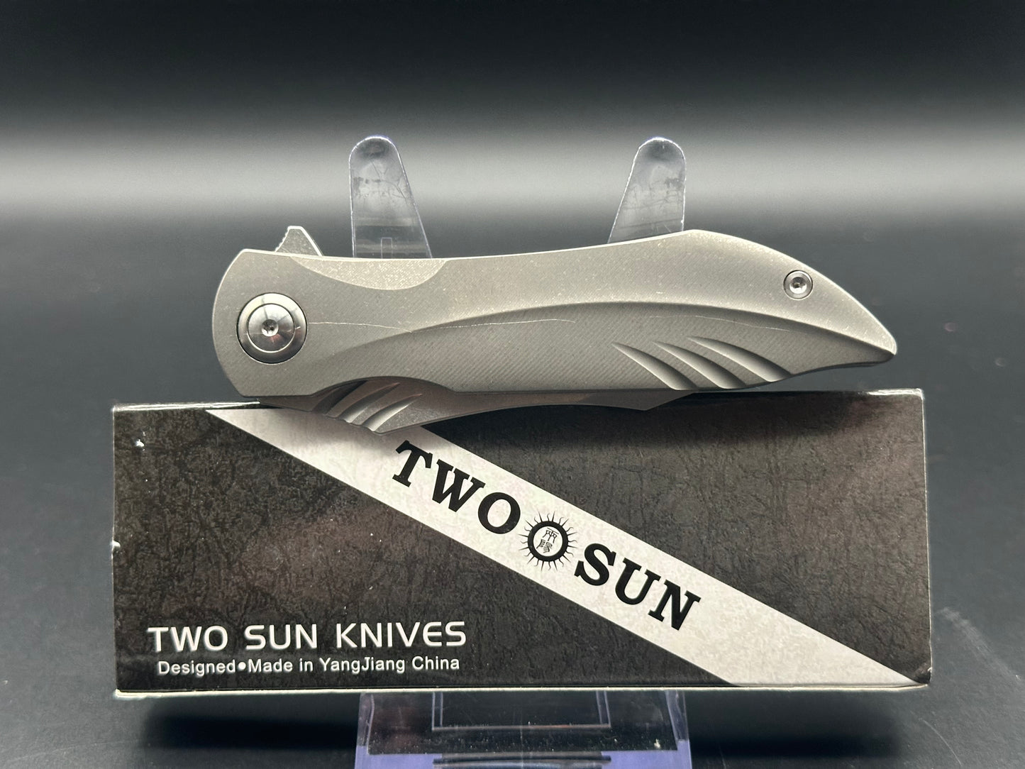 TwoSun TS363 Rihe design titanium handle w/D2 Stonewash blade