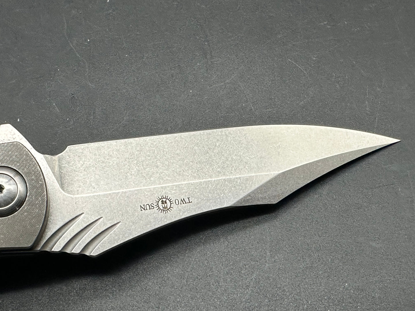 TwoSun TS363 Rihe design titanium handle w/D2 Stonewash blade