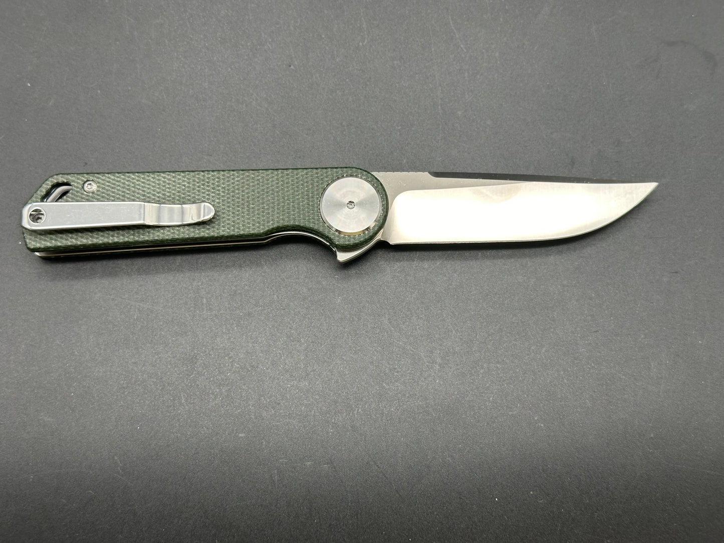 XTOUC GK22D 3.07" D2 Blade with Green Micarta Handle