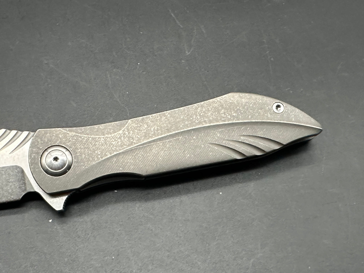 TwoSun TS363 Rihe design titanium handle w/D2 Stonewash blade