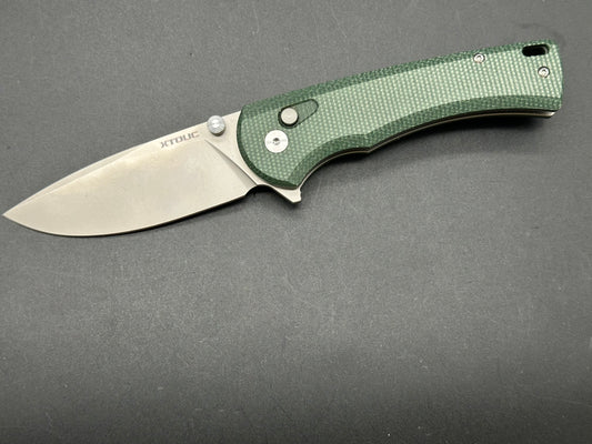 XTOUC SX604 3 inch 14C28N Blade with Green Micarta Handle