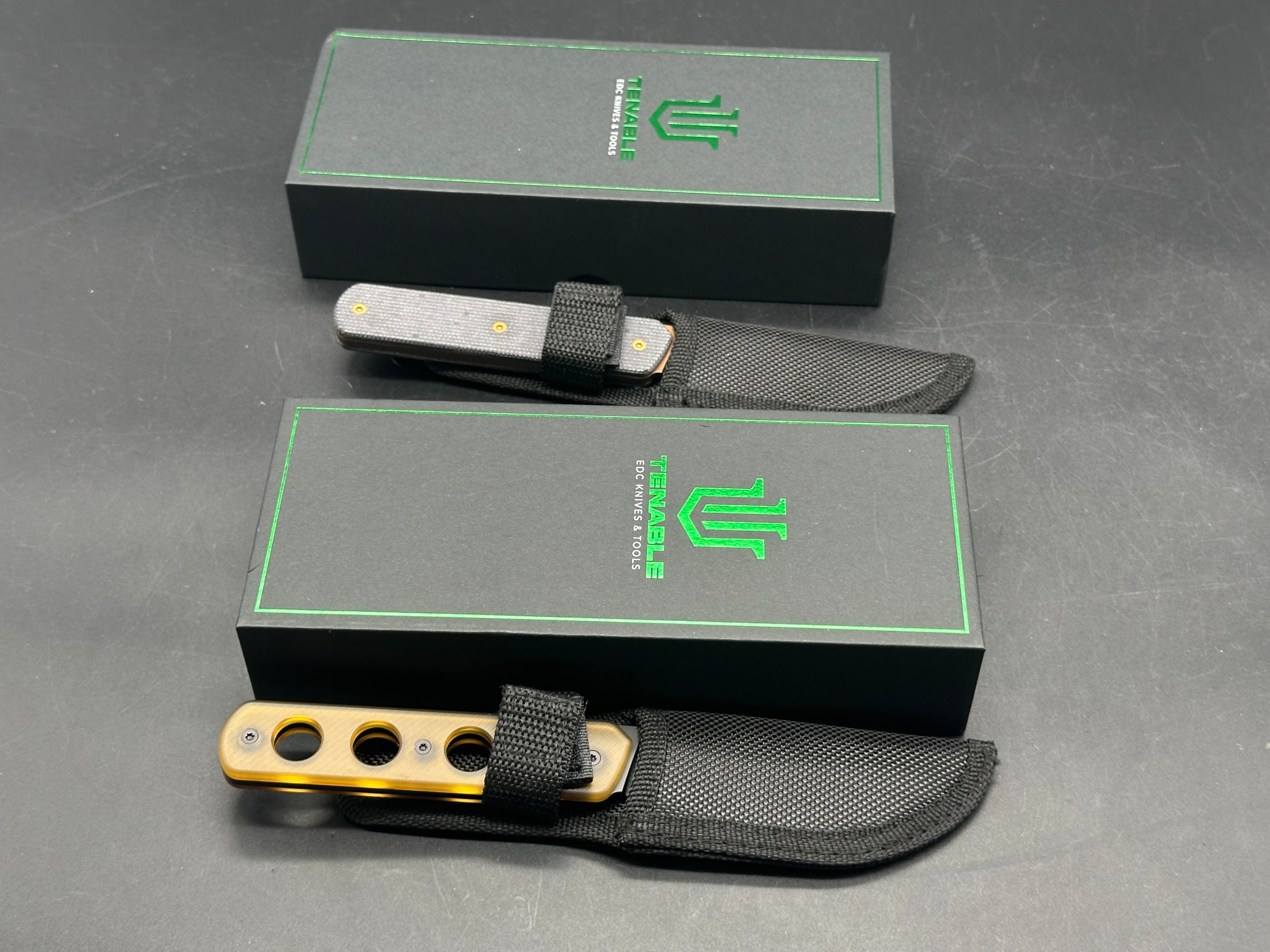 2- Tenable Foosa knives PEI and micarta