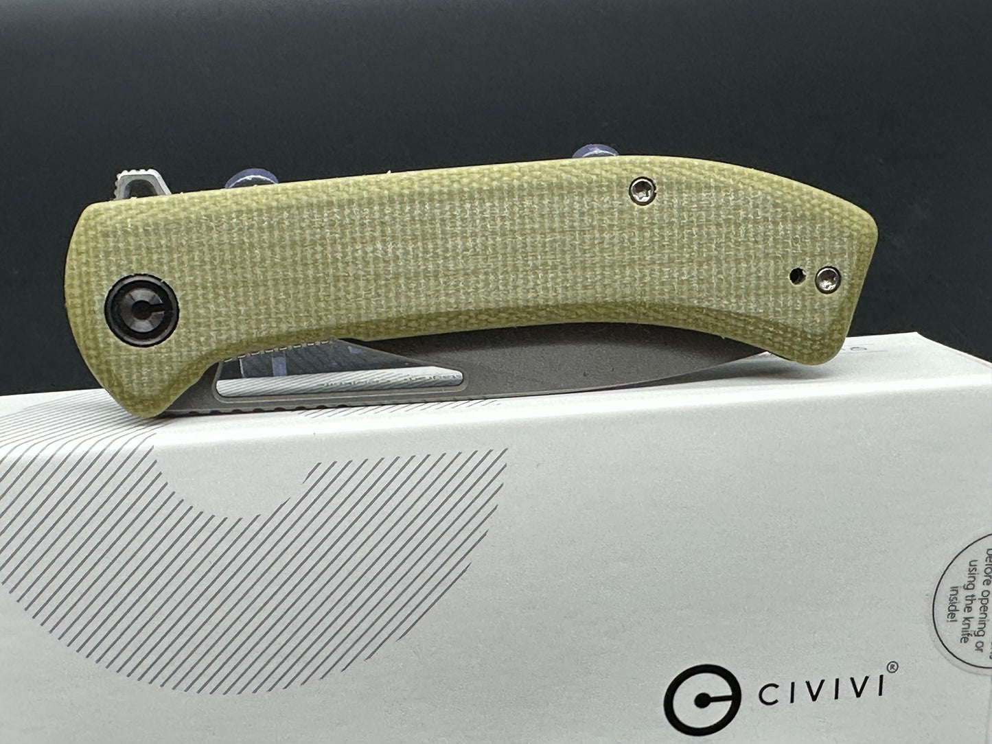 CIVIVI Riffle Liner Lock Knife Olive Micarta (3.5" Stonewash)