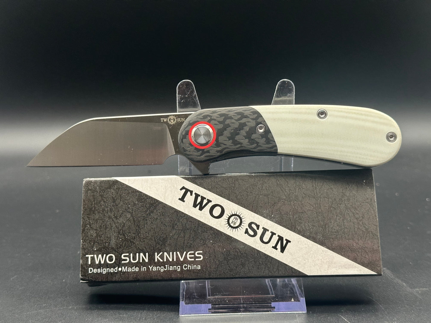 TwoSun TS204 Bronc Tepe design Carbon Fiber/G1 scales w/S90V blade