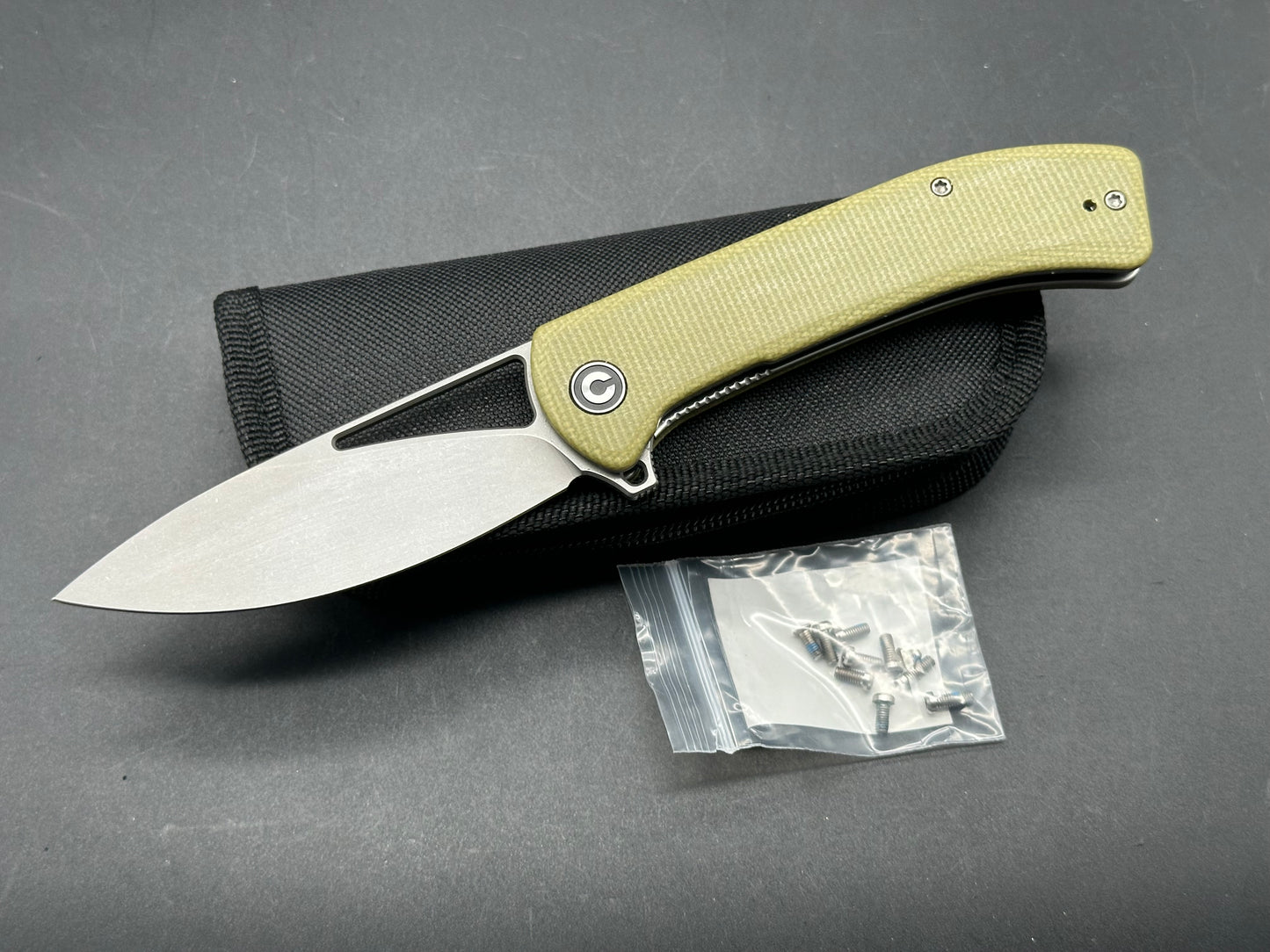 CIVIVI Riffle Liner Lock Knife Olive Micarta (3.5" Stonewash)