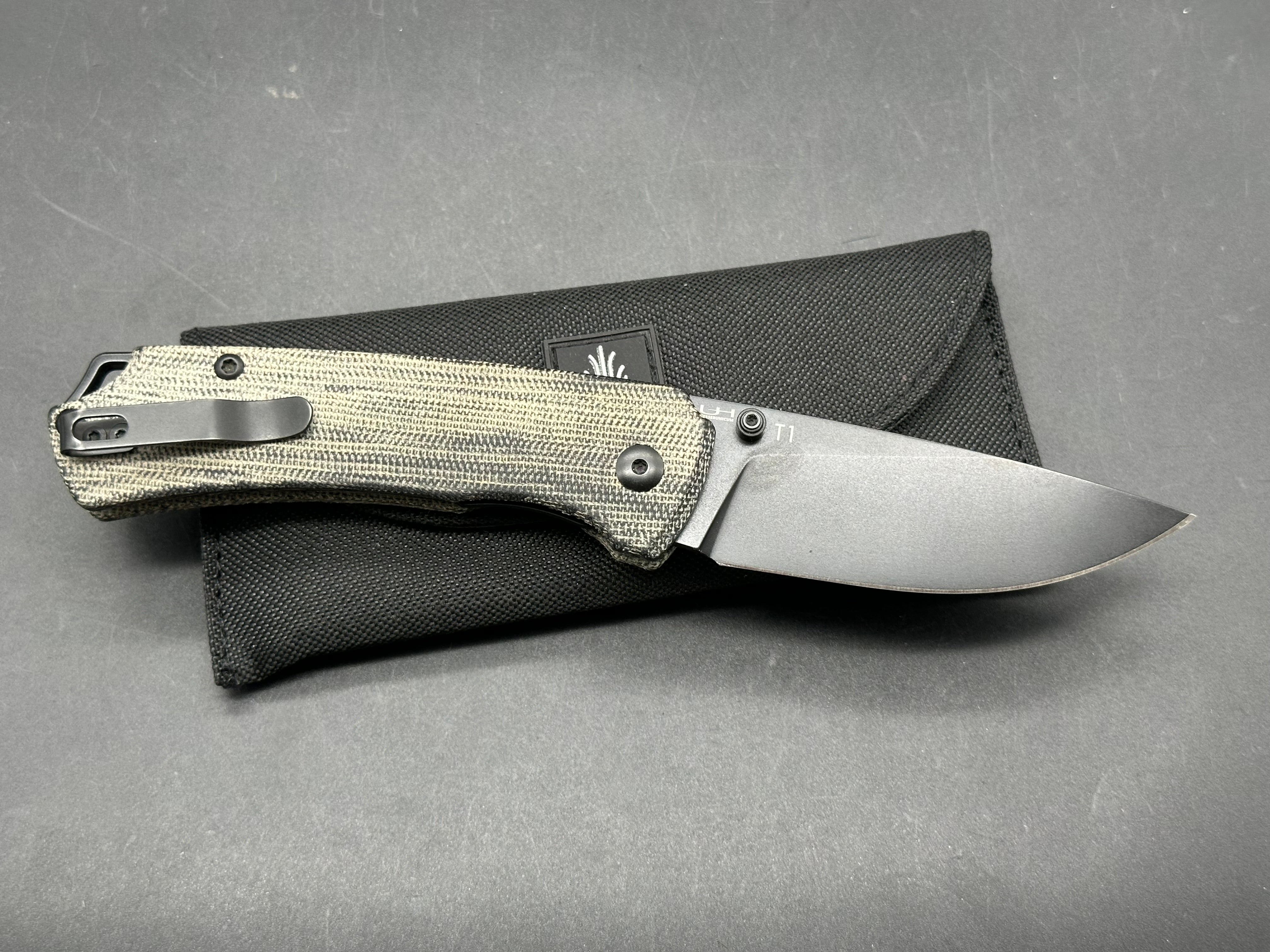 Kizer Hennicke T1 Frame Lock Knife Green Micarta (3.2" Stonewash)